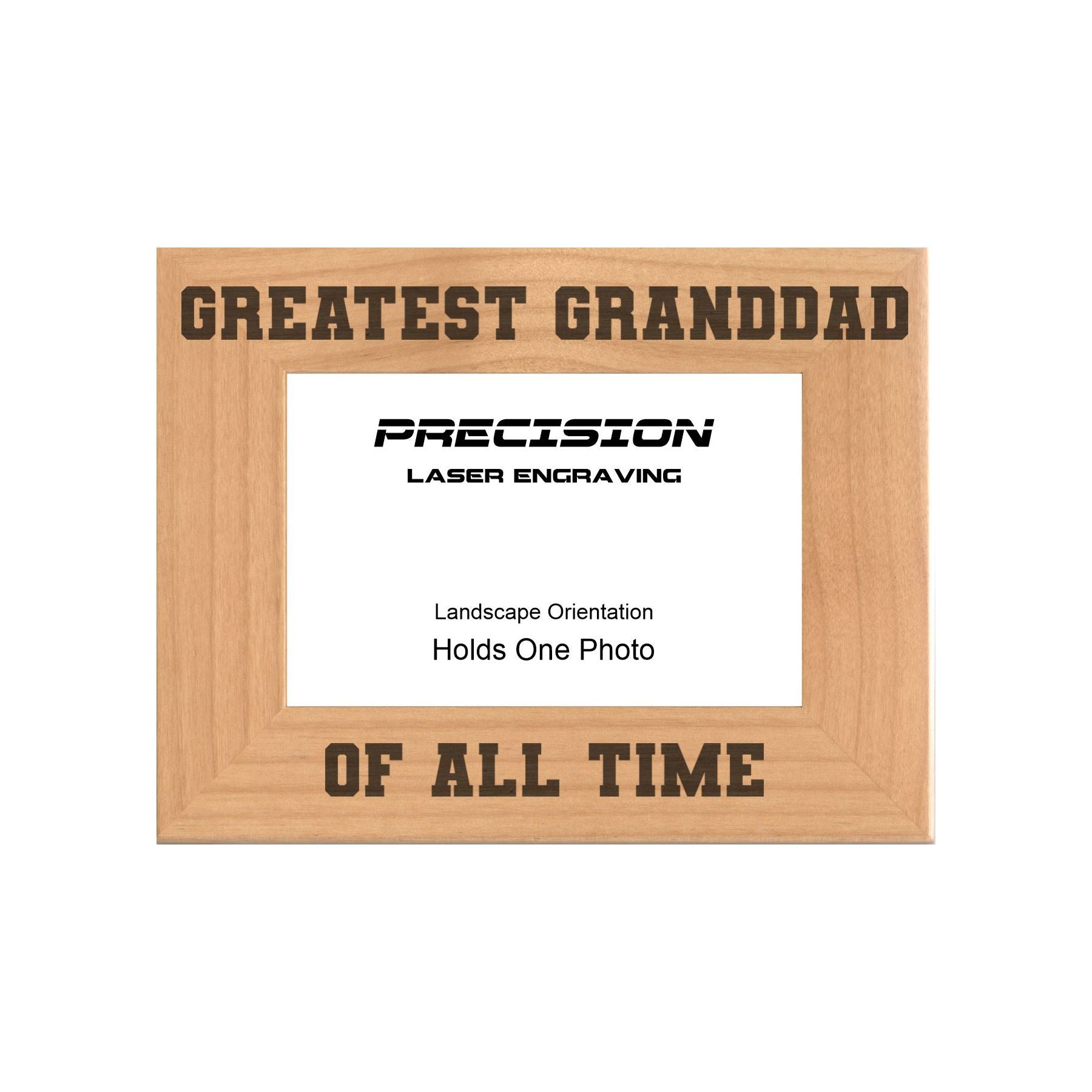Greatest Granddad of All Time Picture Frame, Engraved Natural Wood Photo Frame, 4x6 5x7 8x10, Granddad Gift
