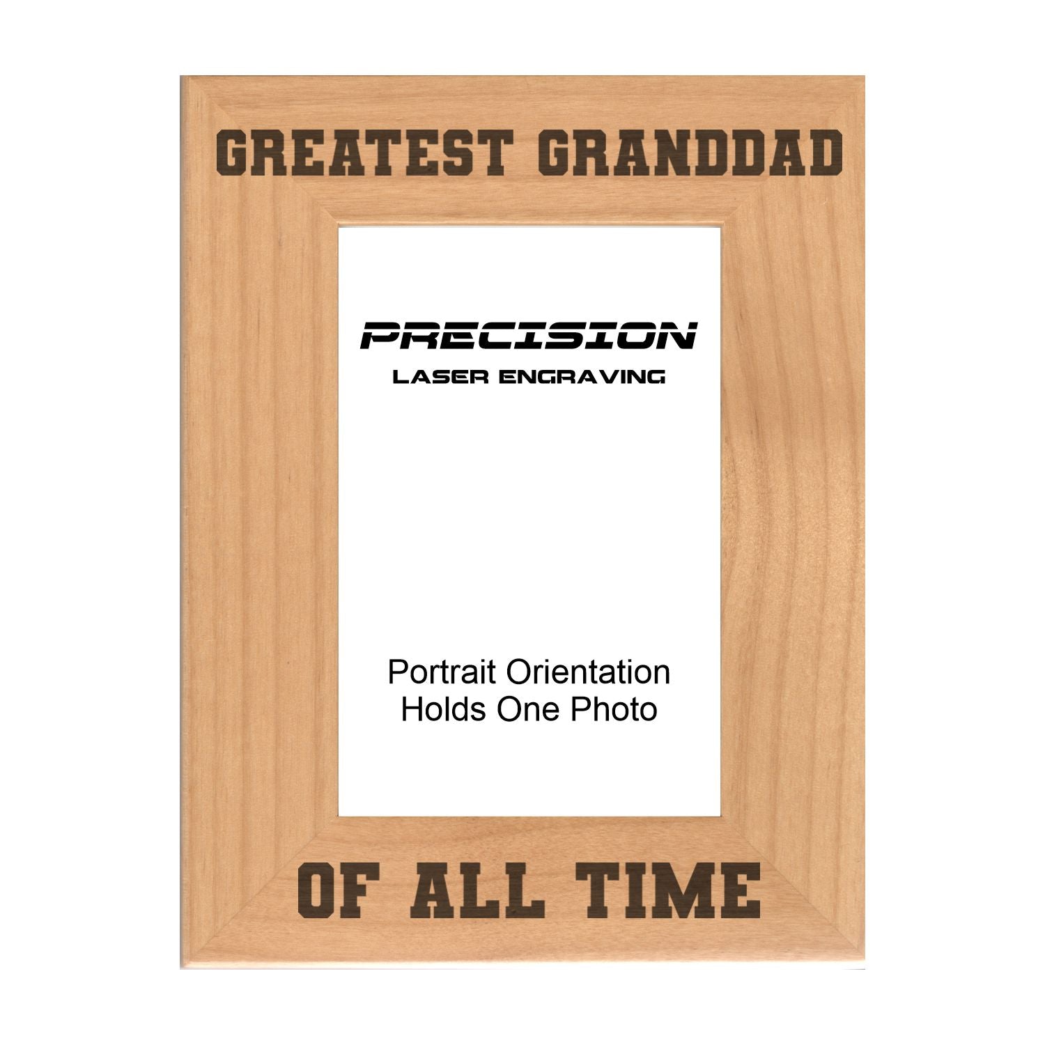 Greatest Granddad of All Time Picture Frame, Engraved Natural Wood Photo Frame, 4x6 5x7 8x10, Granddad Gift