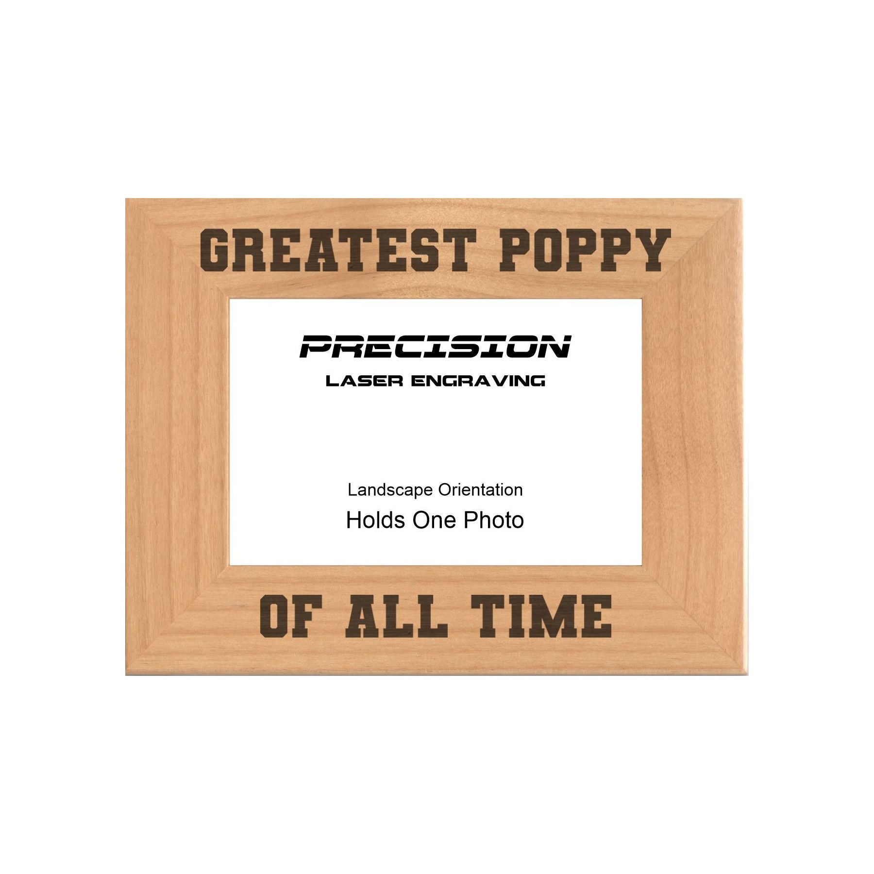 Greatest Poppy of All Time Picture Frame, Engraved Natural Wood Photo Frame, 4x6 5x7 8x10, Poppy Gift
