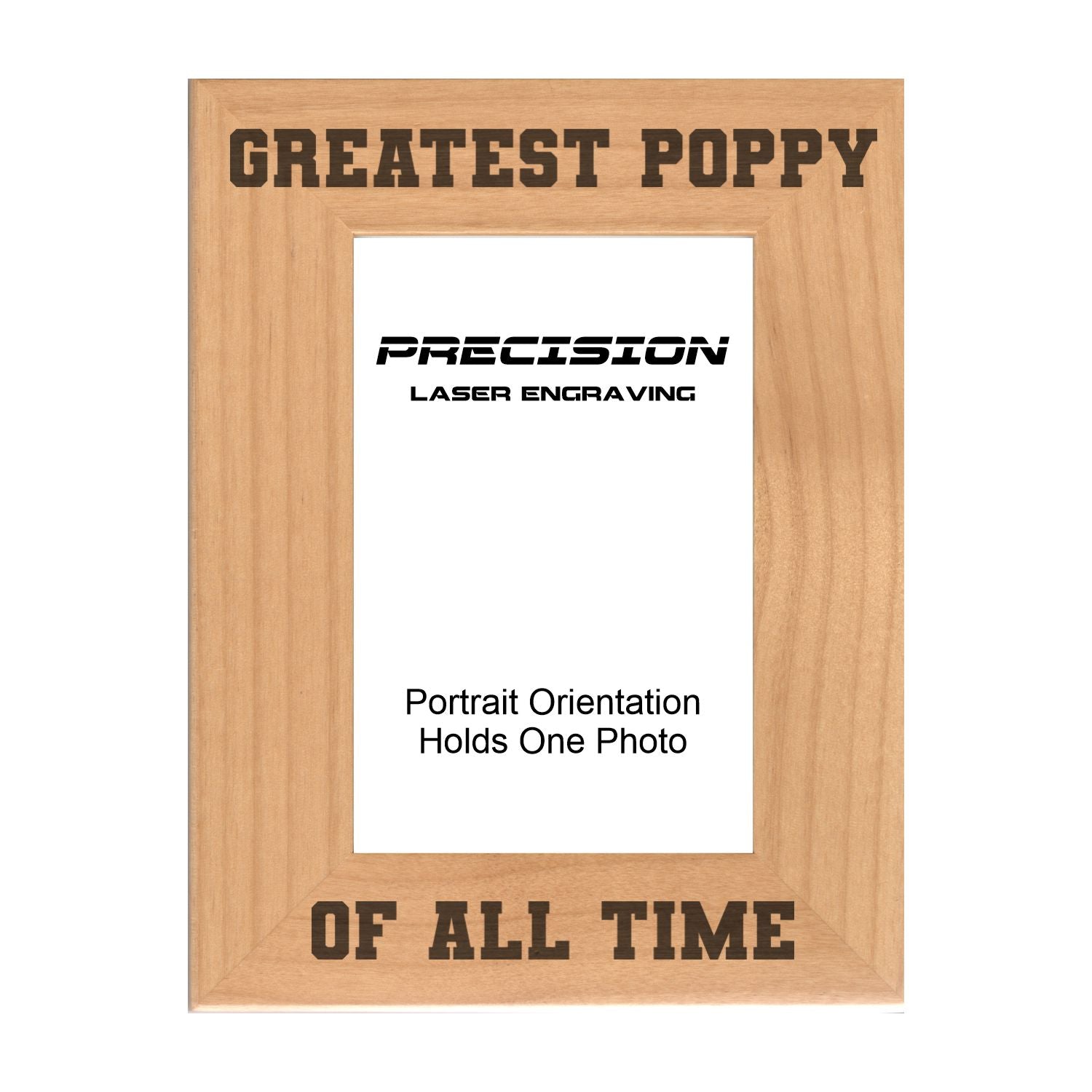 Greatest Poppy of All Time Picture Frame, Engraved Natural Wood Photo Frame, 4x6 5x7 8x10, Poppy Gift