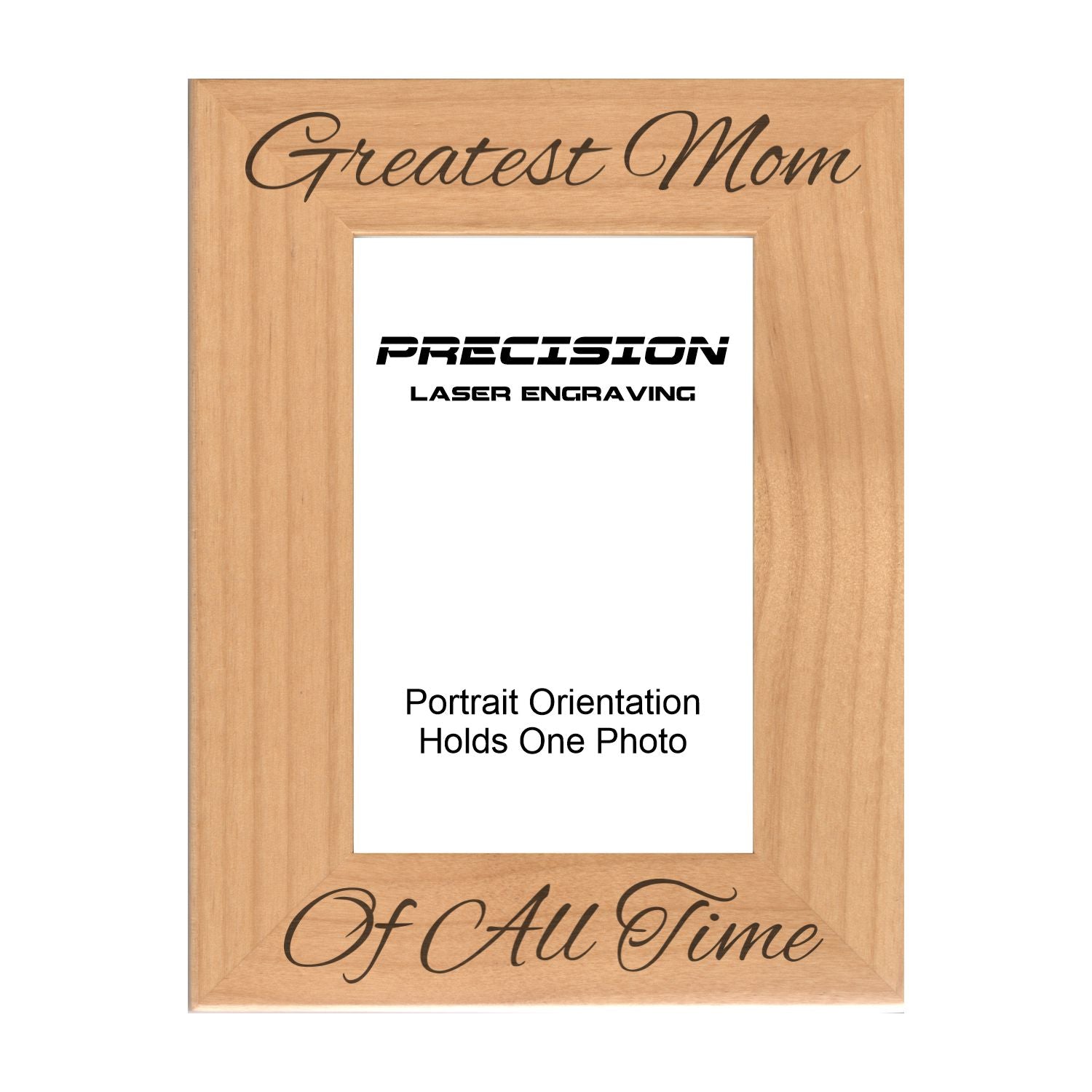 Greatest Mom of All Time Picture Frame, Engraved Natural Wood Photo Frame, 4x6 5x7 8x10, Mom Gift