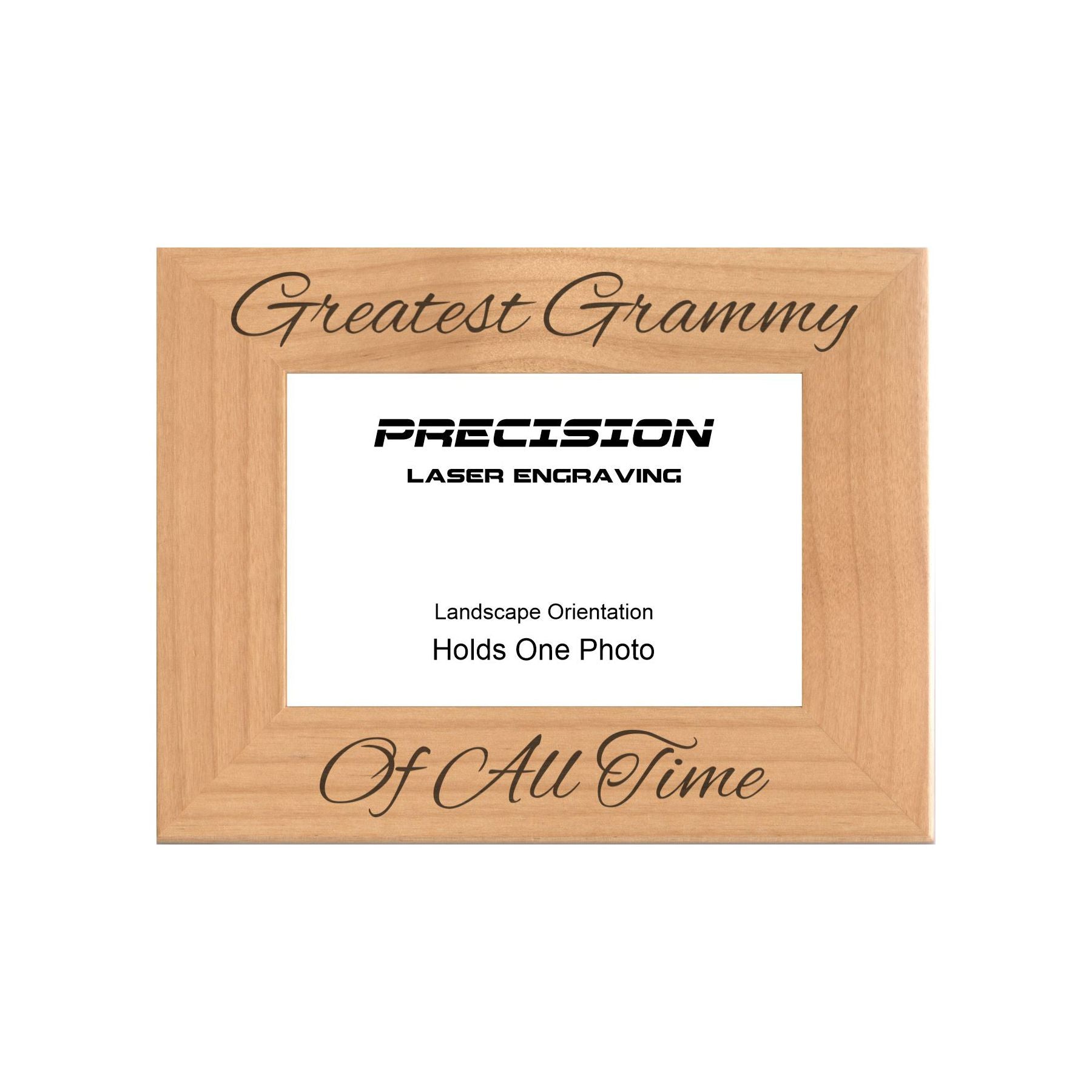 Greatest Grammy of All Time Picture Frame, Engraved Natural Wood Photo Frame, 4x6 5x7 8x10, Grammy Gift