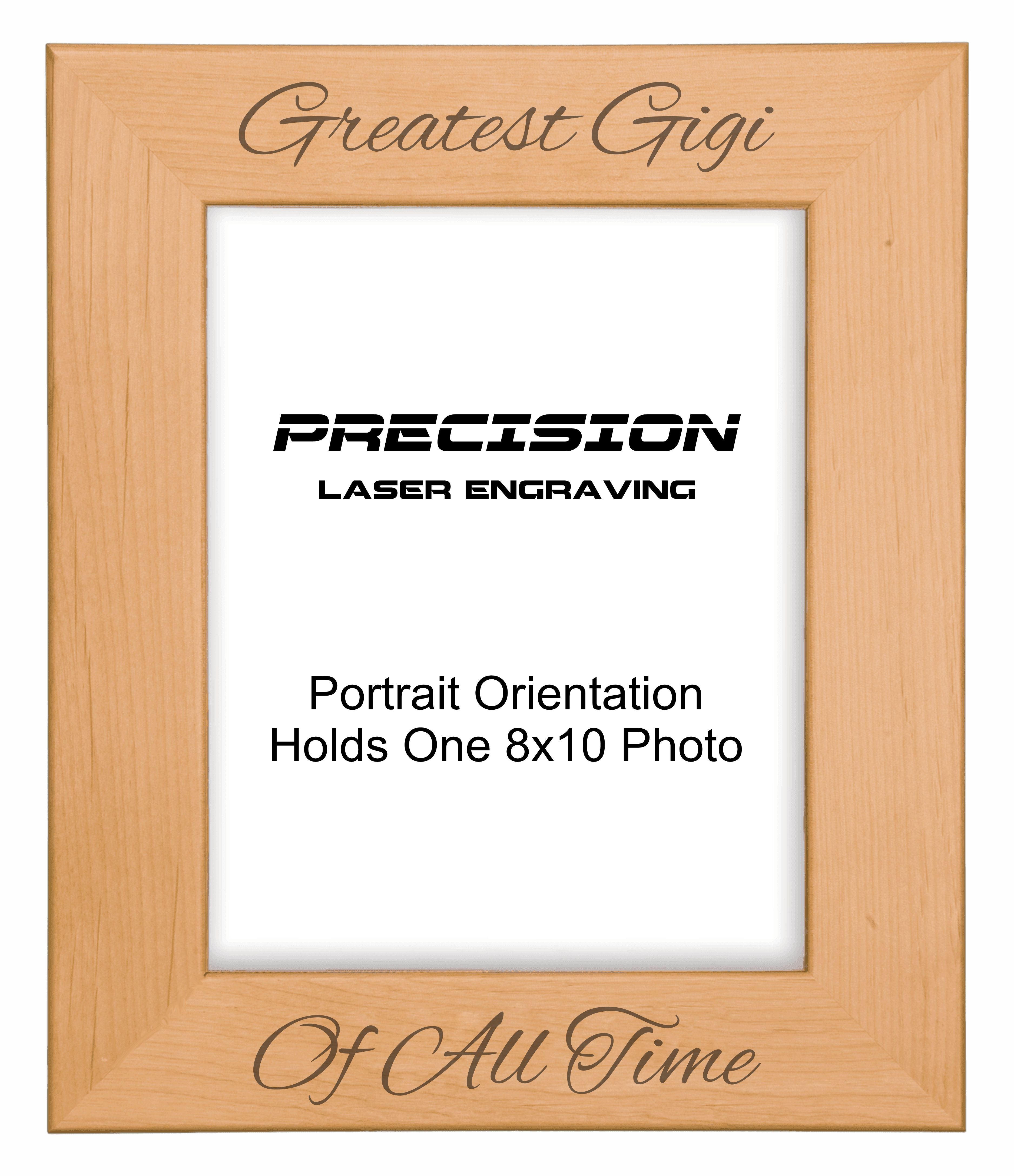 Greatest Gigi of All Time Picture Frame, Engraved Natural Wood Photo Frame, 4x6 5x7 8x10, Gigi Gift