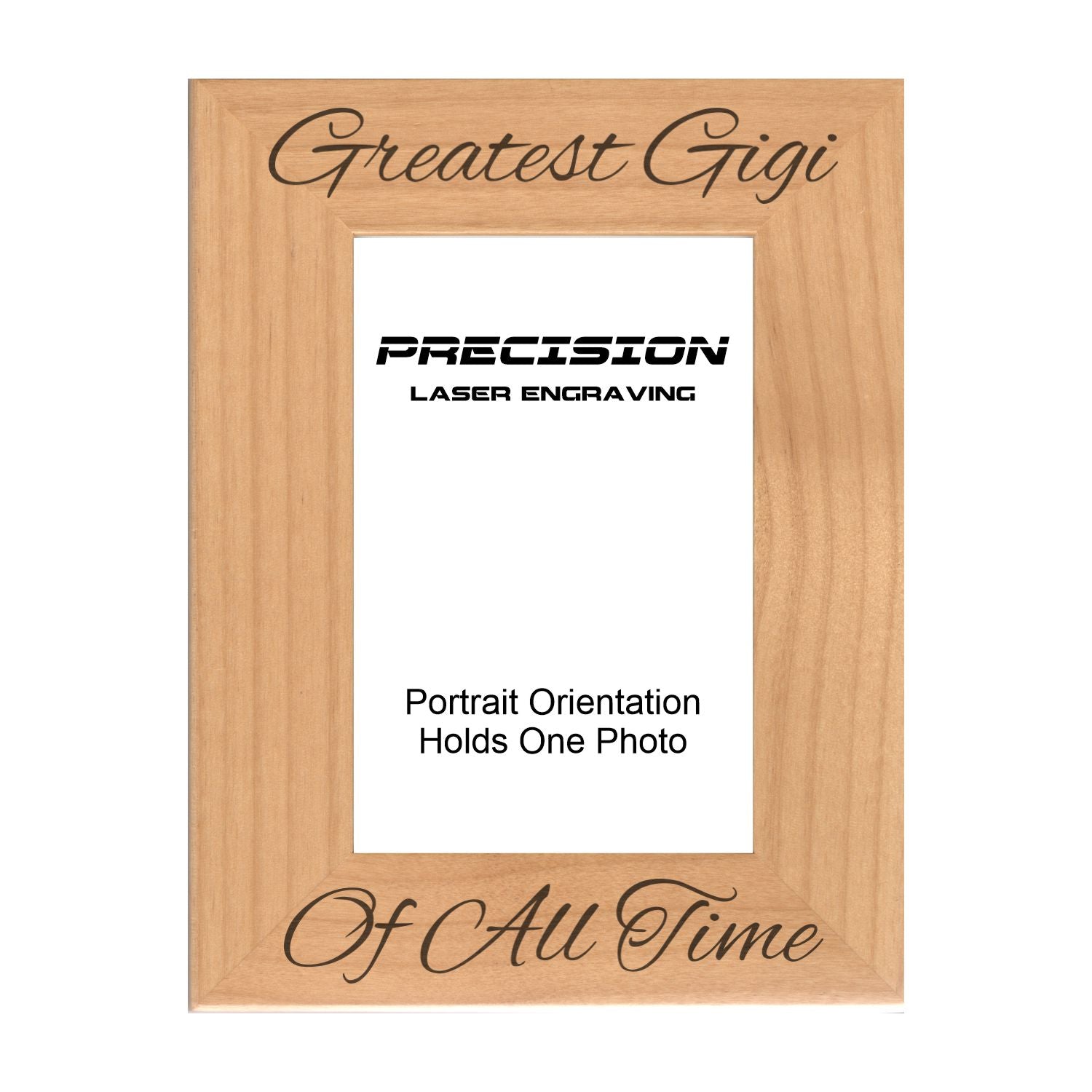 Greatest Gigi of All Time Picture Frame, Engraved Natural Wood Photo Frame, 4x6 5x7 8x10, Gigi Gift