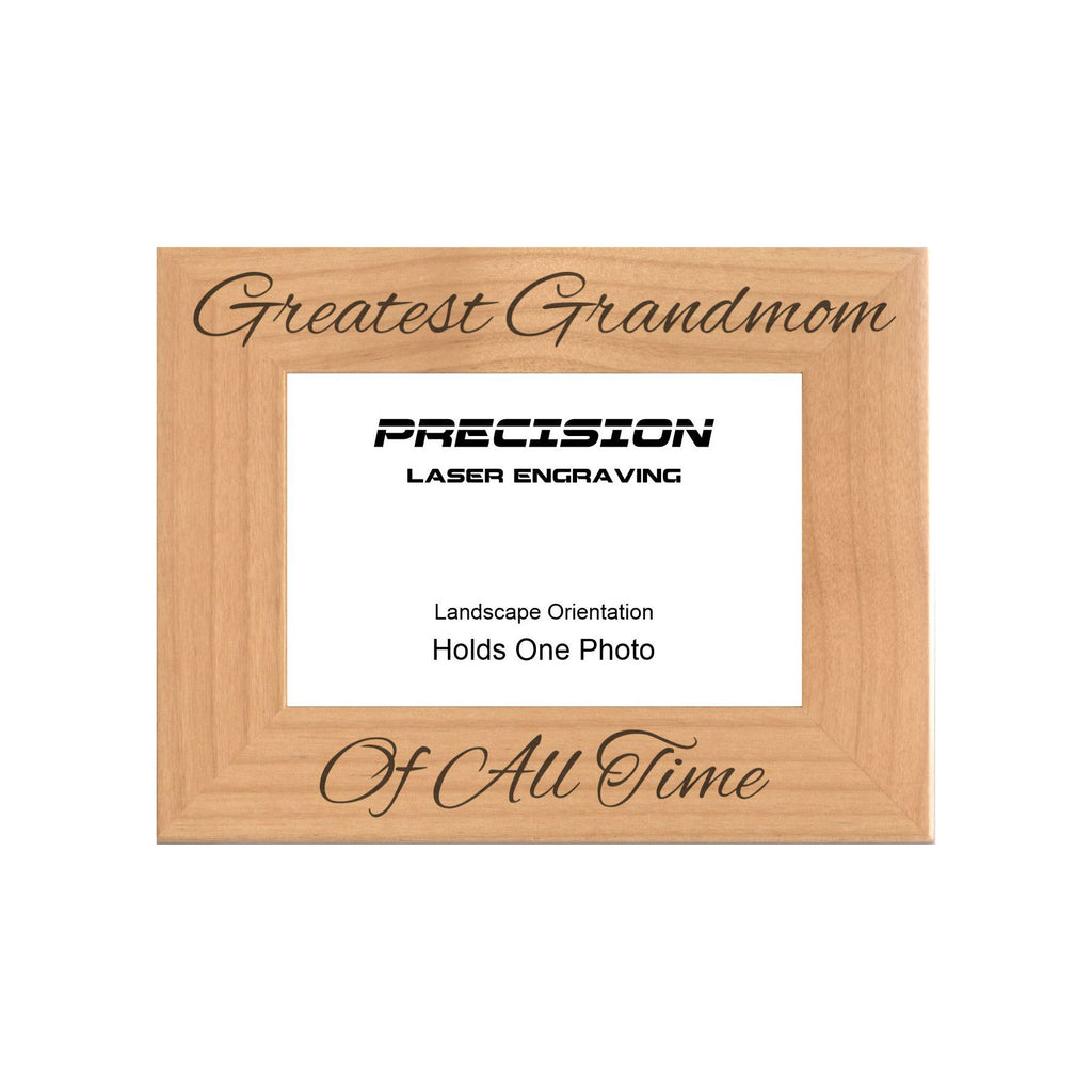 Greatest Grandmom of All Time Picture Frame, Engraved Natural Wood Photo Frame, 4x6 5x7 8x10, Grandmom Gift