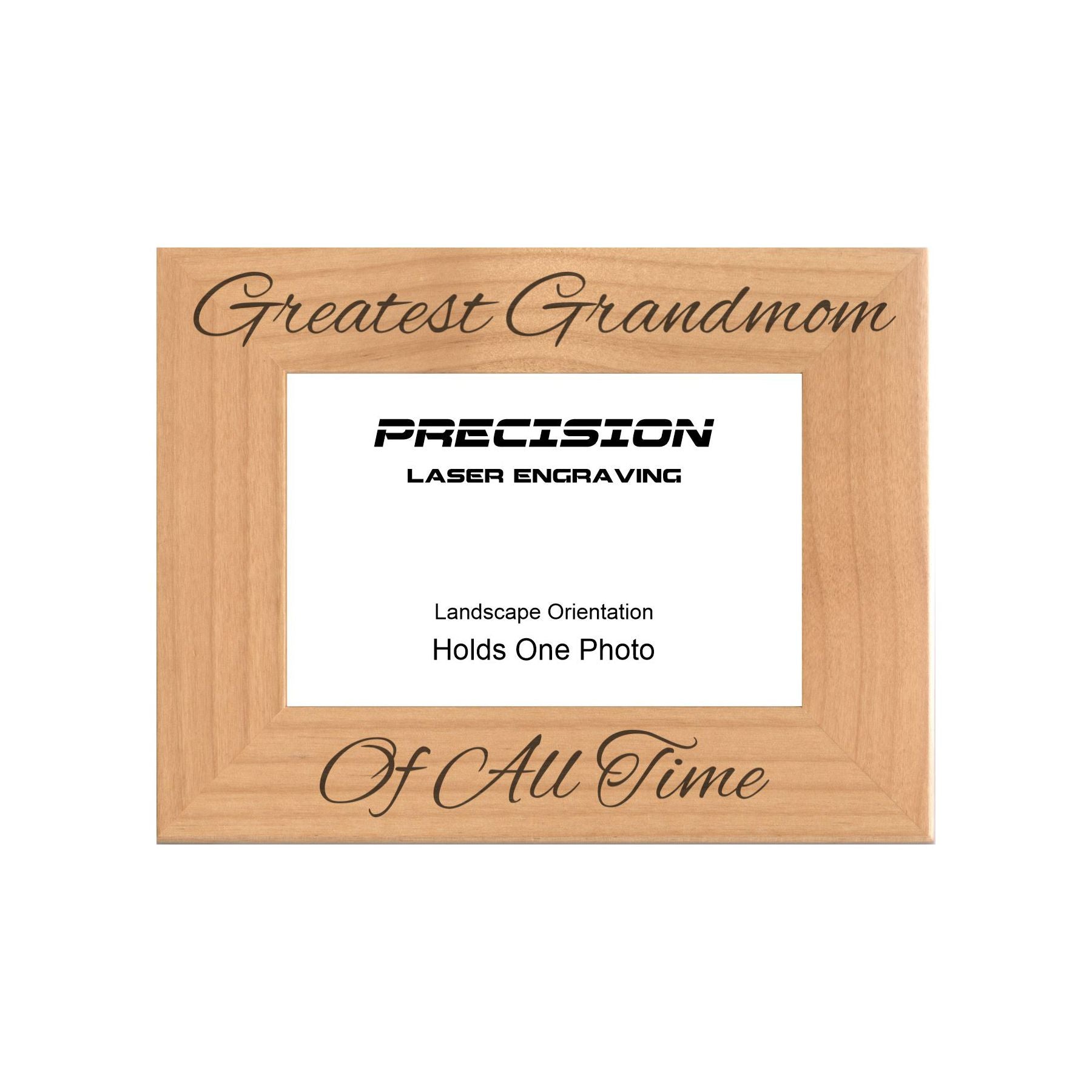 Greatest Grandmom of All Time Picture Frame, Engraved Natural Wood Photo Frame, 4x6 5x7 8x10, Grandmom Gift