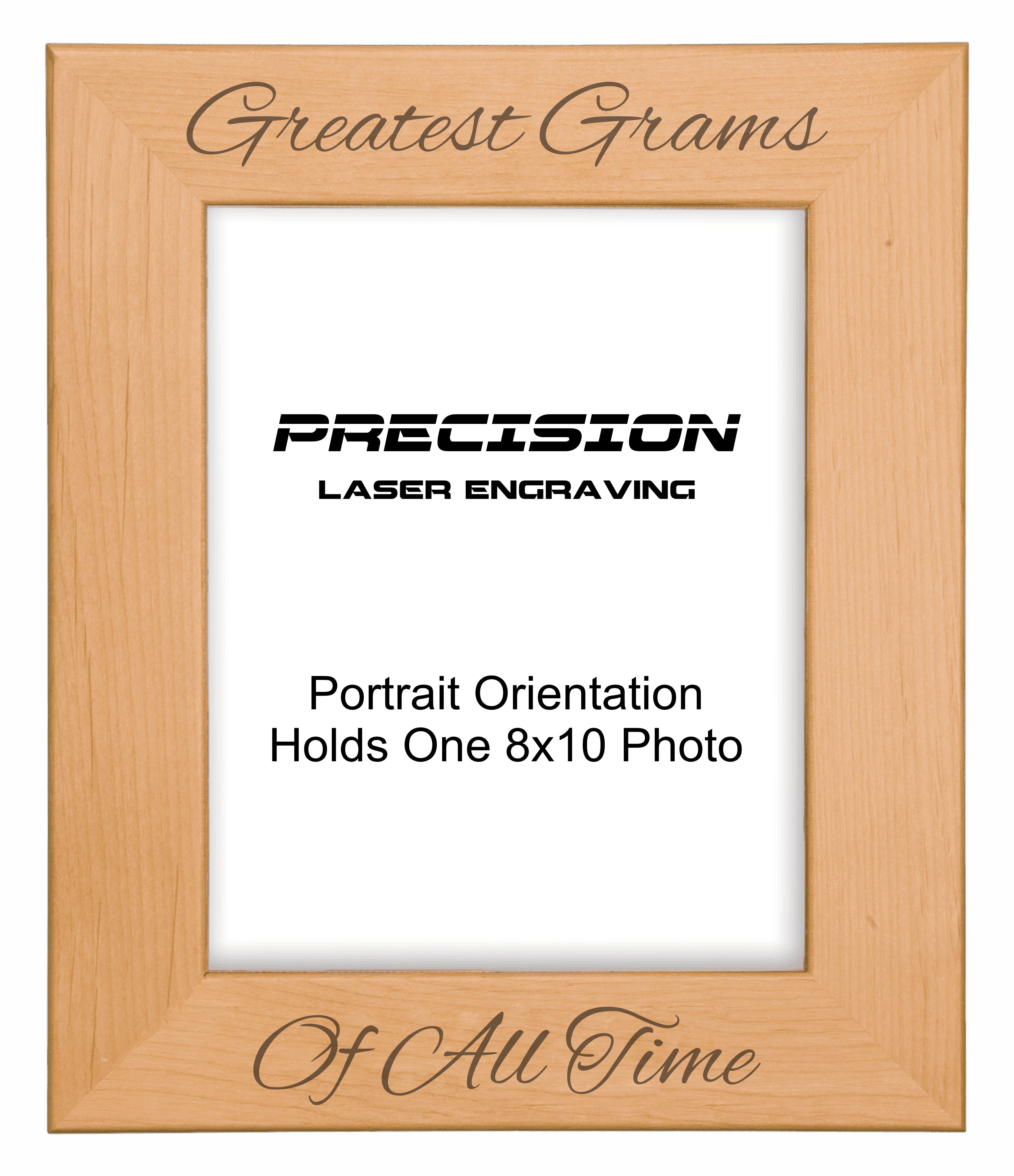 Greatest Grams of All Time Picture Frame, Engraved Natural Wood Photo Frame, 4x6 5x7 8x10, Gram Gift