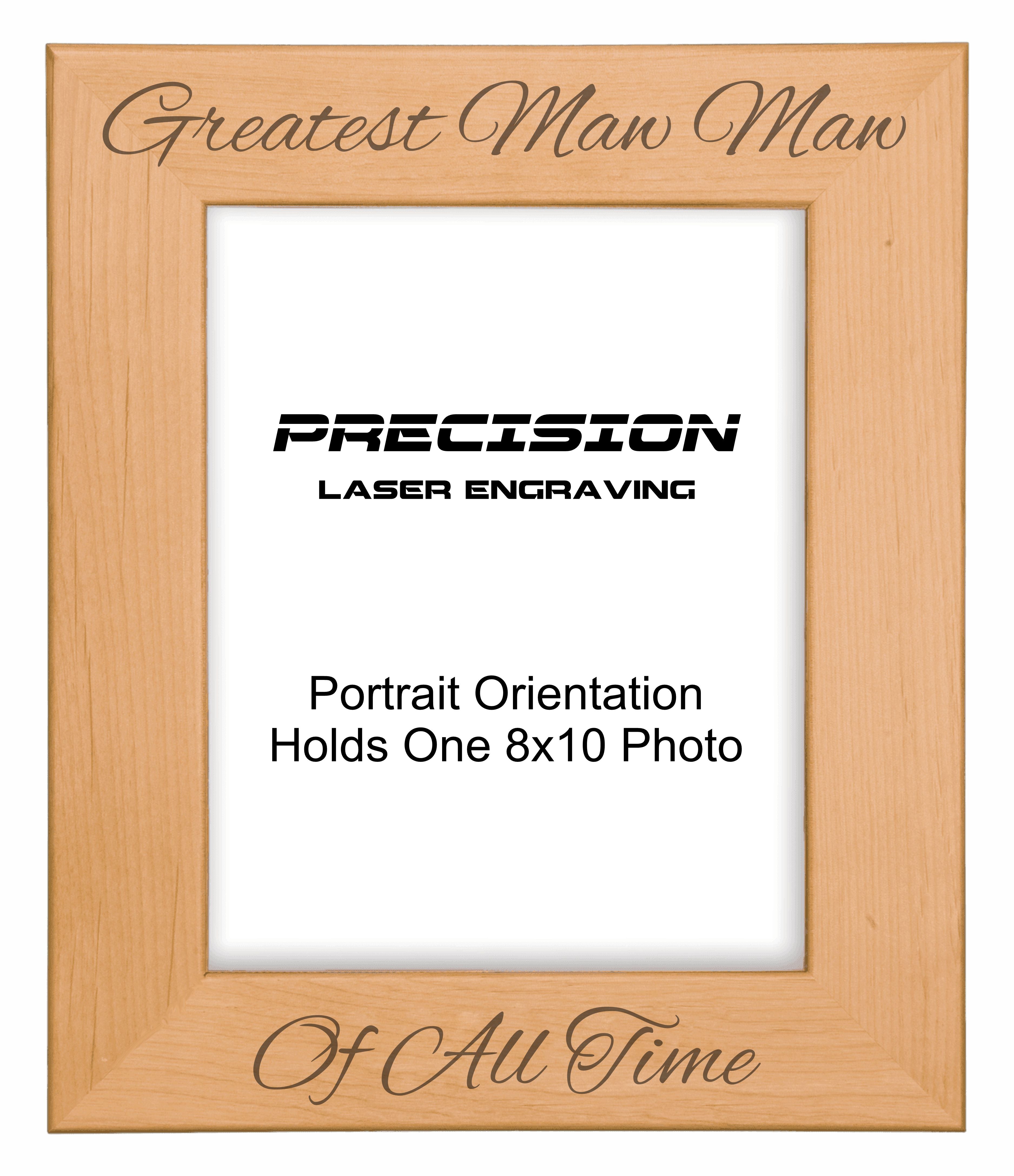 Greatest Maw Maw of All Time Picture Frame, Engraved Natural Wood Photo Frame, 4x6 5x7 8x10, MawMaw Gift