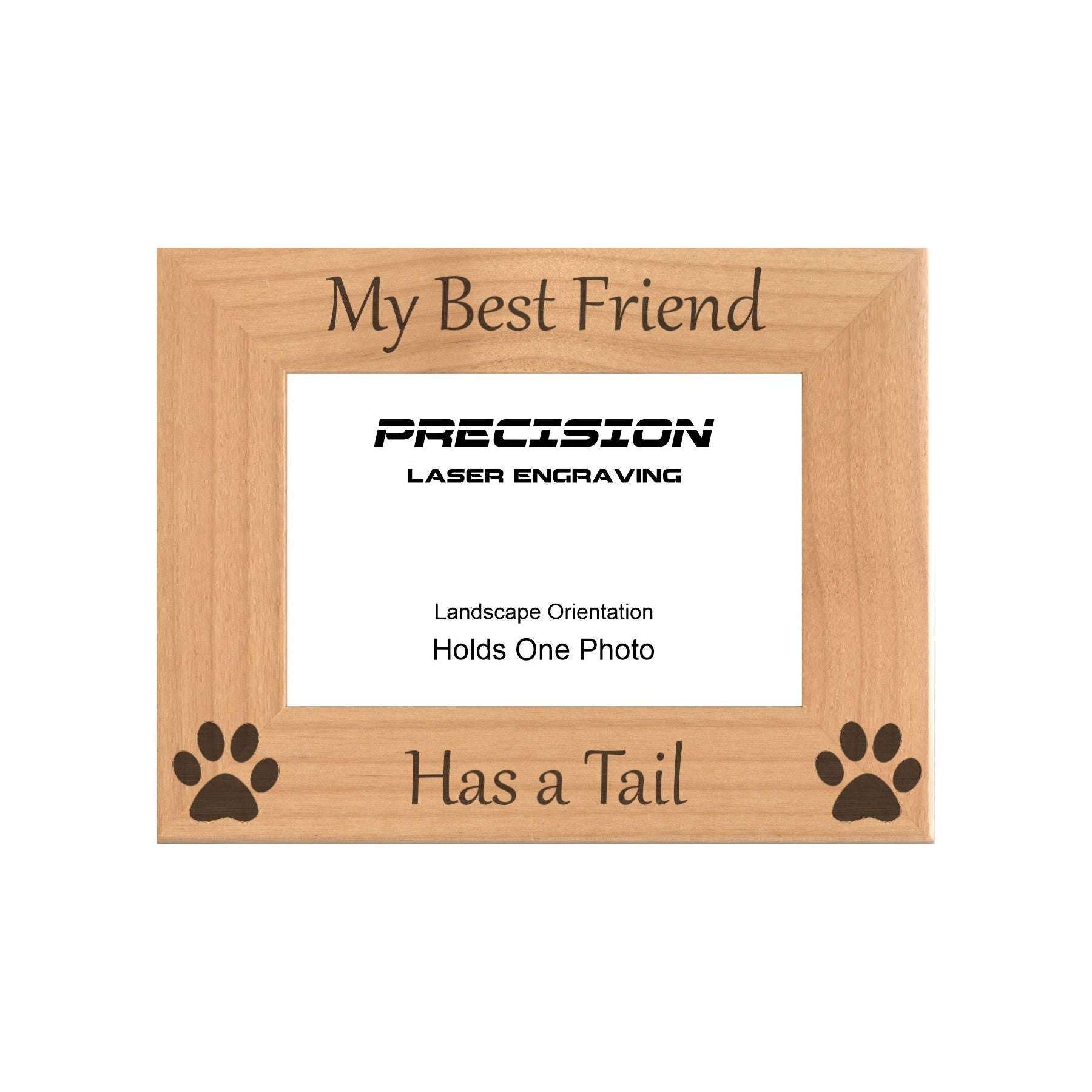 My Best Friend Has a Tail Picture Frame, Engraved Natural Wood Photo Frame, 4x6 5x7 8x10, Pet Frames