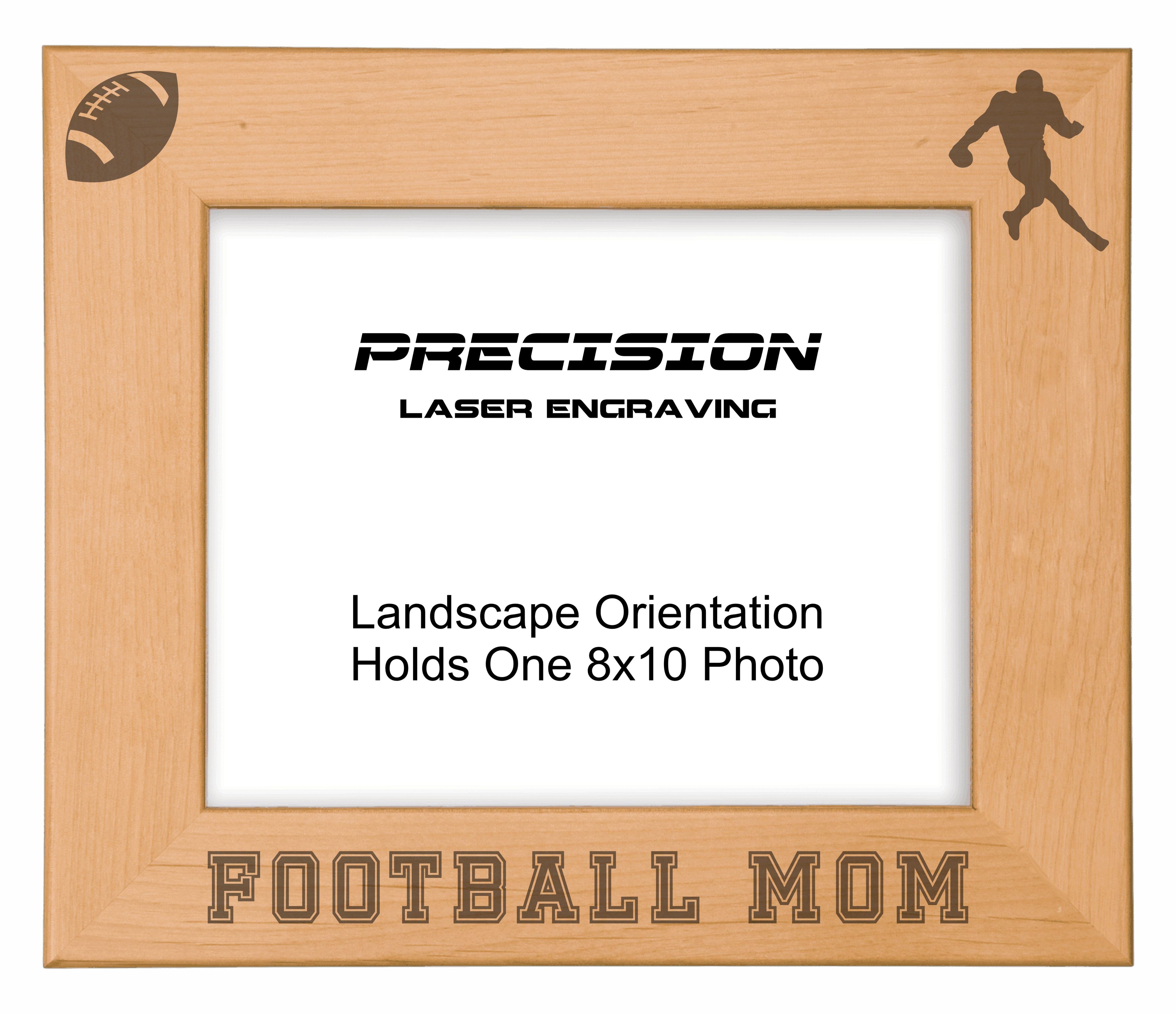 Football Mom Picture Frame, Engraved Natural Wood Photo Frame, 4x6 5x7 8x10, Sports Frames