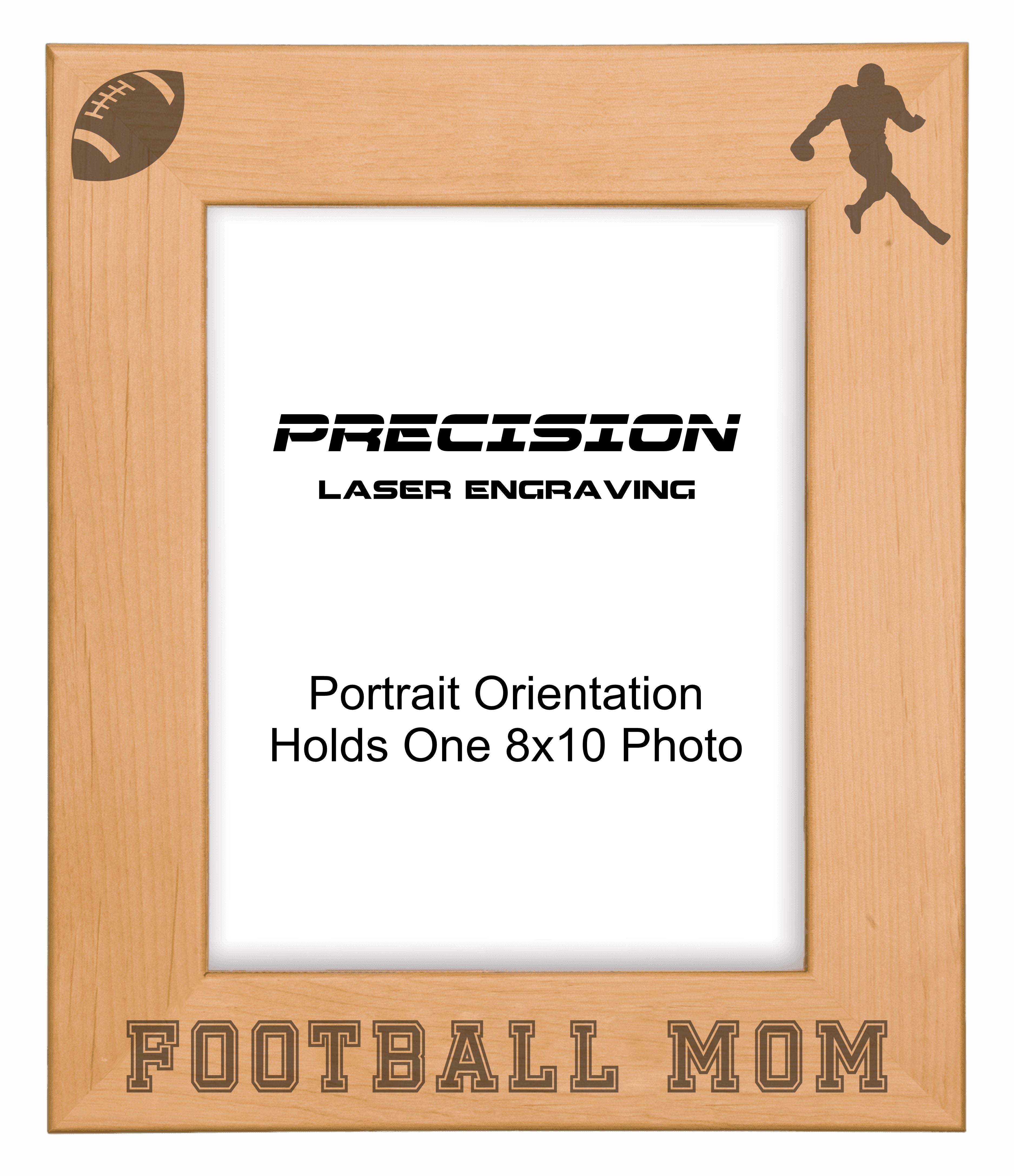 Football Mom Picture Frame, Engraved Natural Wood Photo Frame, 4x6 5x7 8x10, Sports Frames