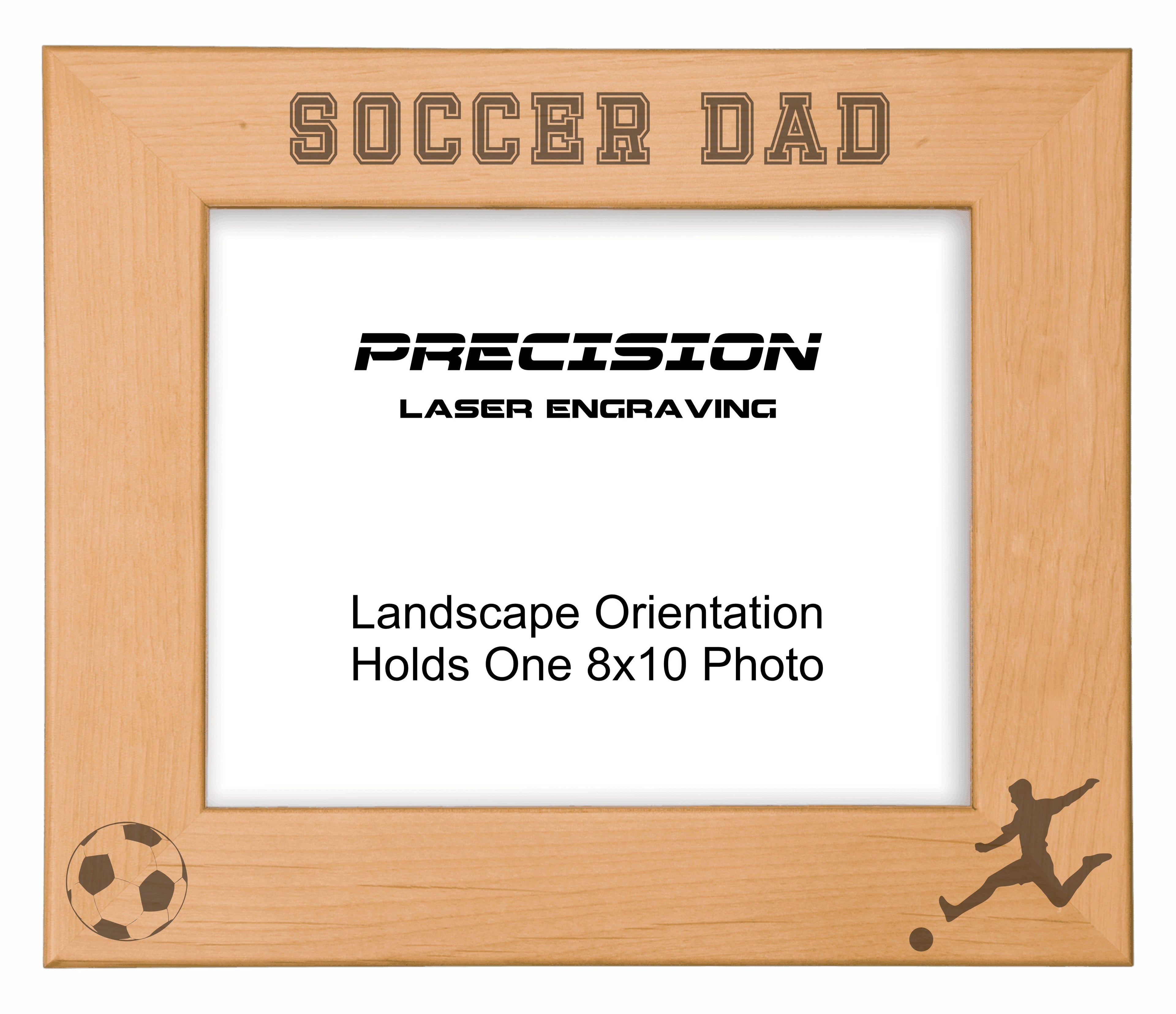 Soccer Dad Picture Frame, Engraved Natural Wood Photo Frame, 4x6 5x7 8x10, Sports Frames