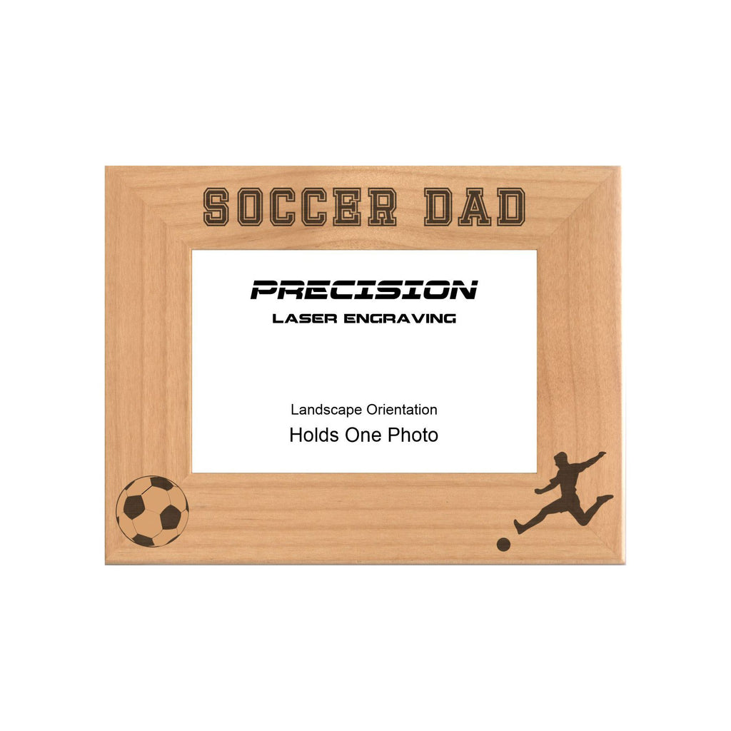 Soccer Dad Picture Frame, Engraved Natural Wood Photo Frame, 4x6 5x7 8x10, Sports Frames