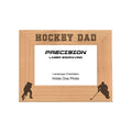 Hockey Dad Picture Frame, Engraved Natural Wood Photo Frame, 4x6 5x7 8x10, Sports Frames
