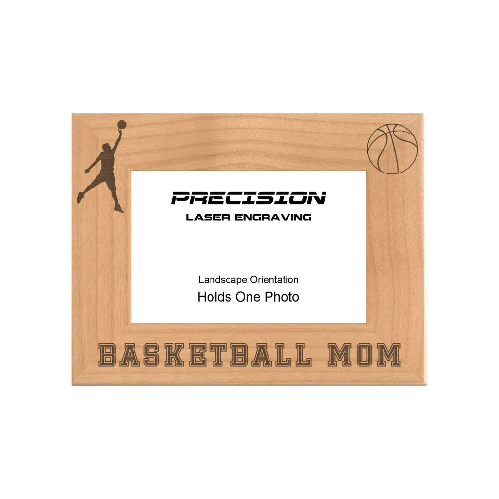 Basketball Mom Picture Frame, Engraved Natural Wood Photo Frame, 4x6 5x7 8x10, Sports Frames