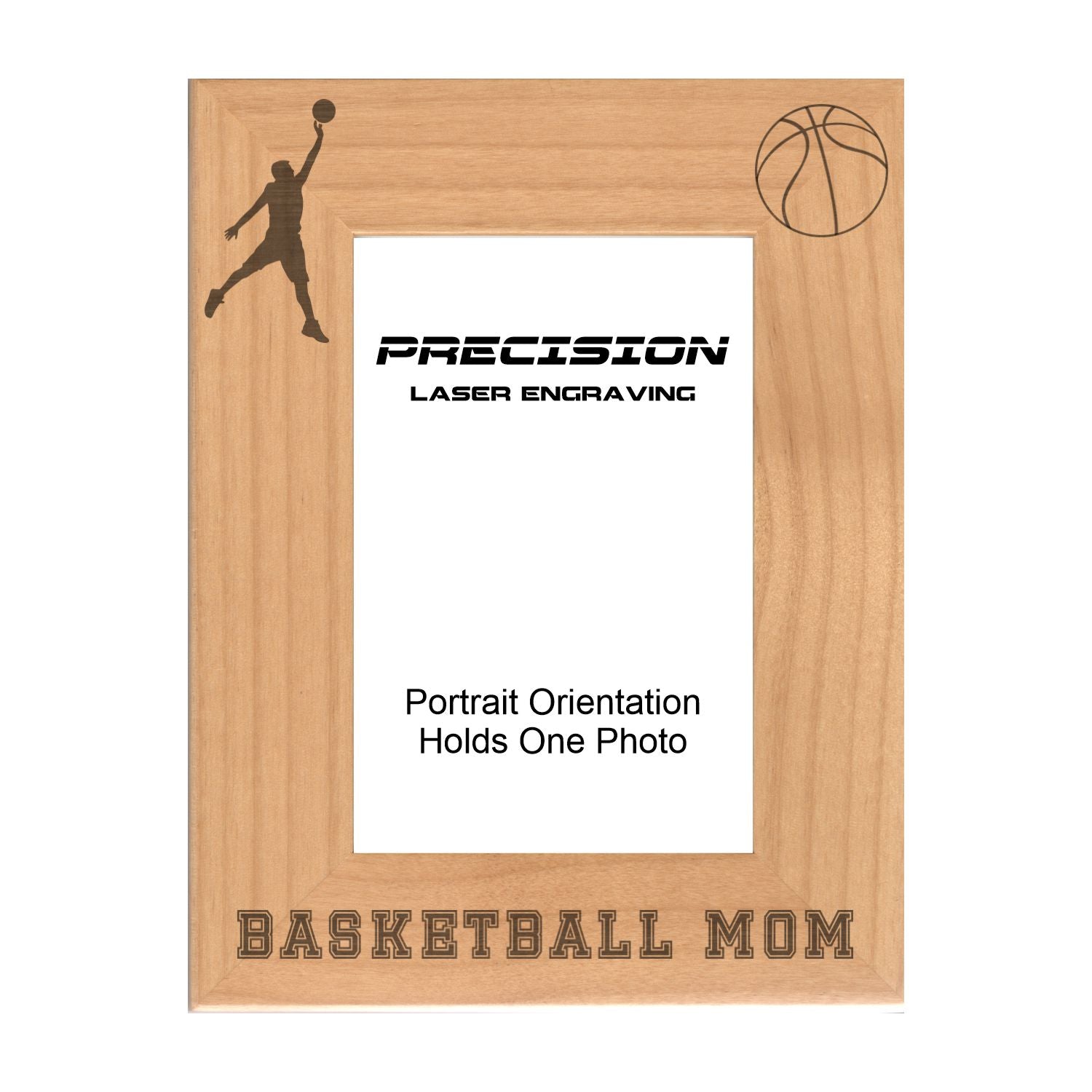 Basketball Mom Picture Frame, Engraved Natural Wood Photo Frame, 4x6 5x7 8x10, Sports Frames
