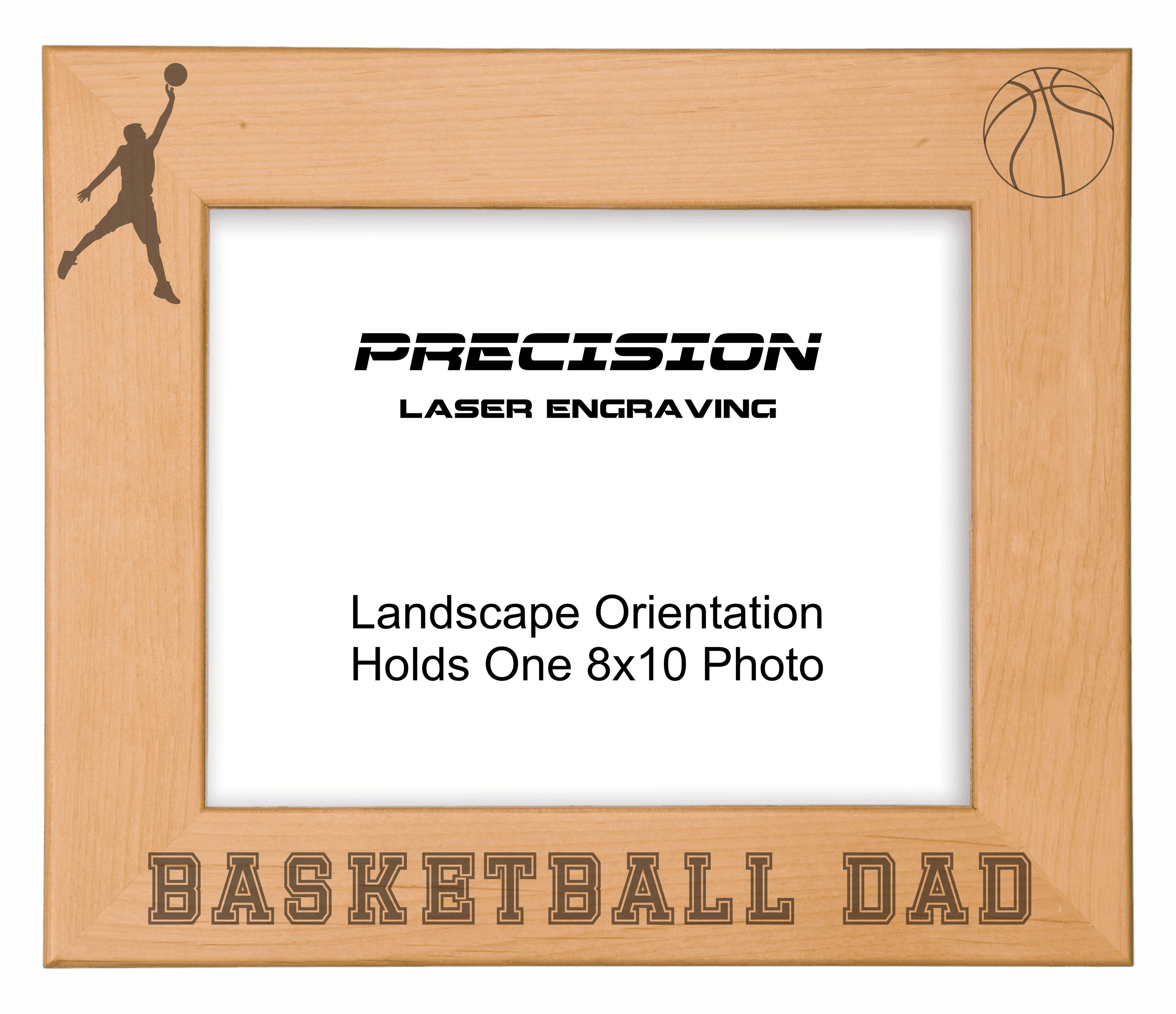 Basketball Dad Picture Frame, Engraved Natural Wood Photo Frame, 4x6 5x7 8x10, Sports Frames