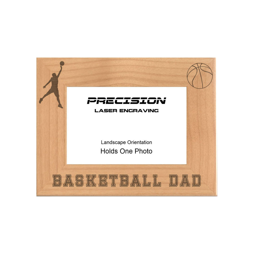 Basketball Dad Picture Frame, Engraved Natural Wood Photo Frame, 4x6 5x7 8x10, Sports Frames