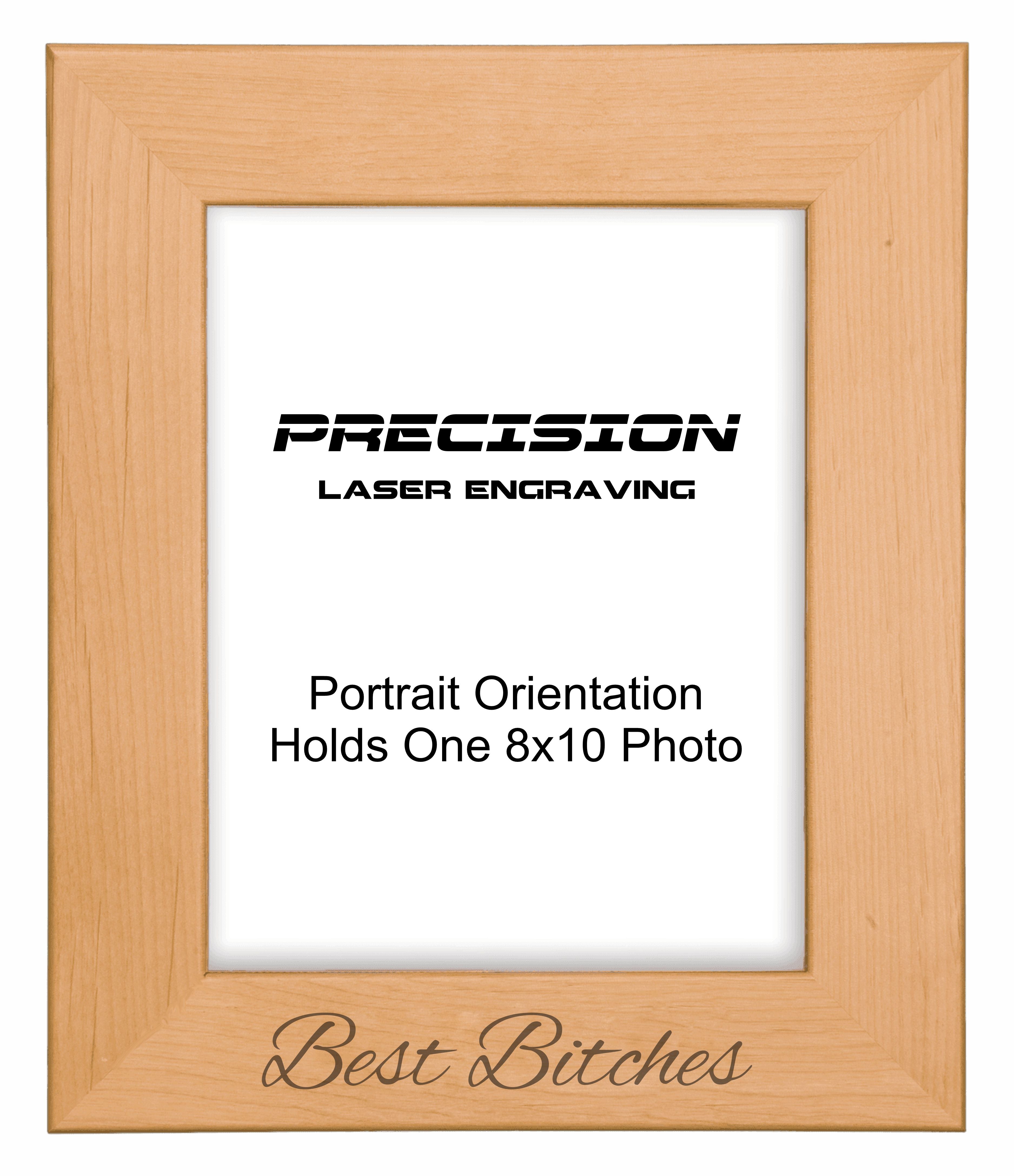 Best Bitches Picture Frame, Engraved Natural Wood Photo Frame, 4x6 5x7 8x10, Funny Gift