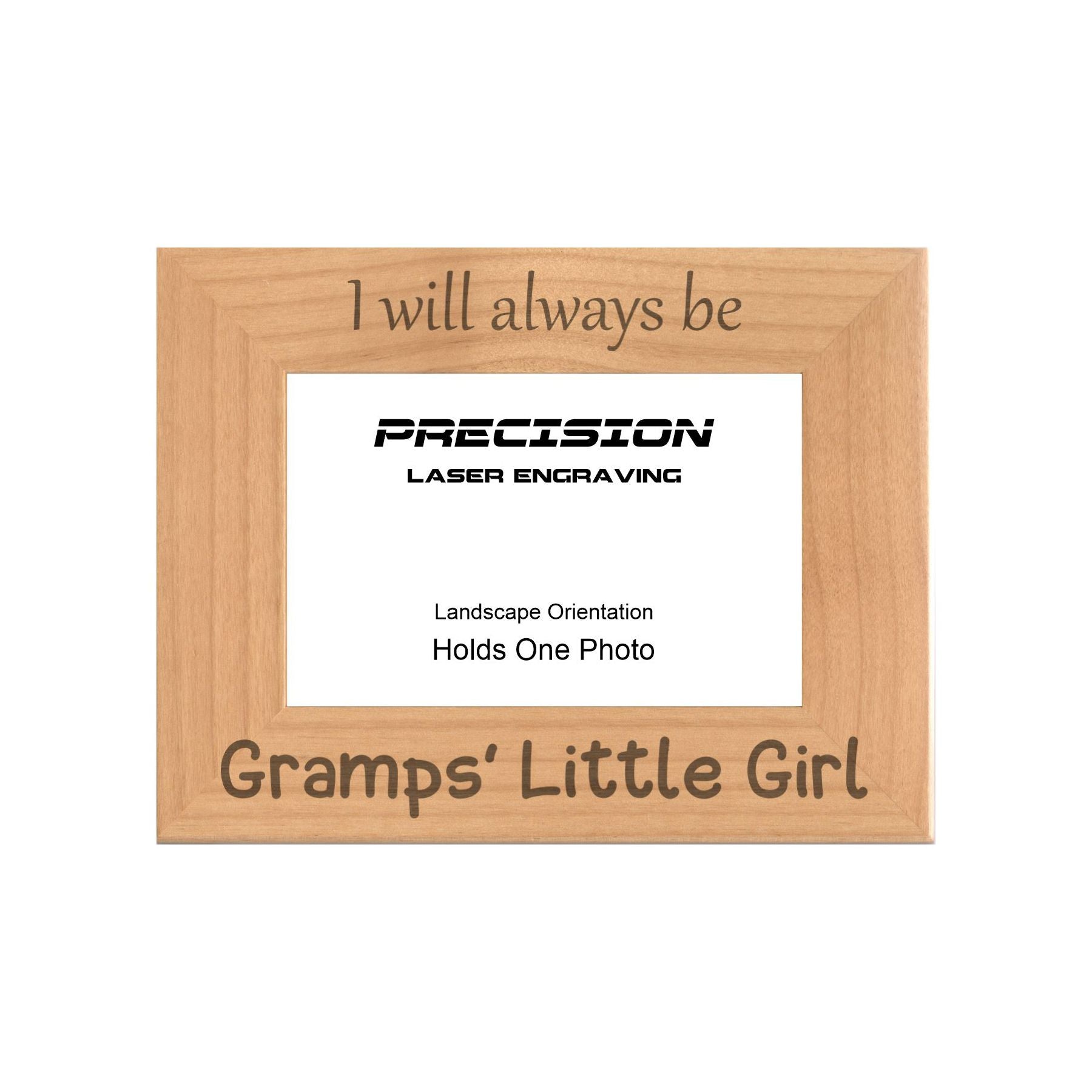 Always be Gramps Little Girl Picture Frame, Engraved Natural Wood Photo Frame, 4x6 5x7 8x10, Gramp Gift