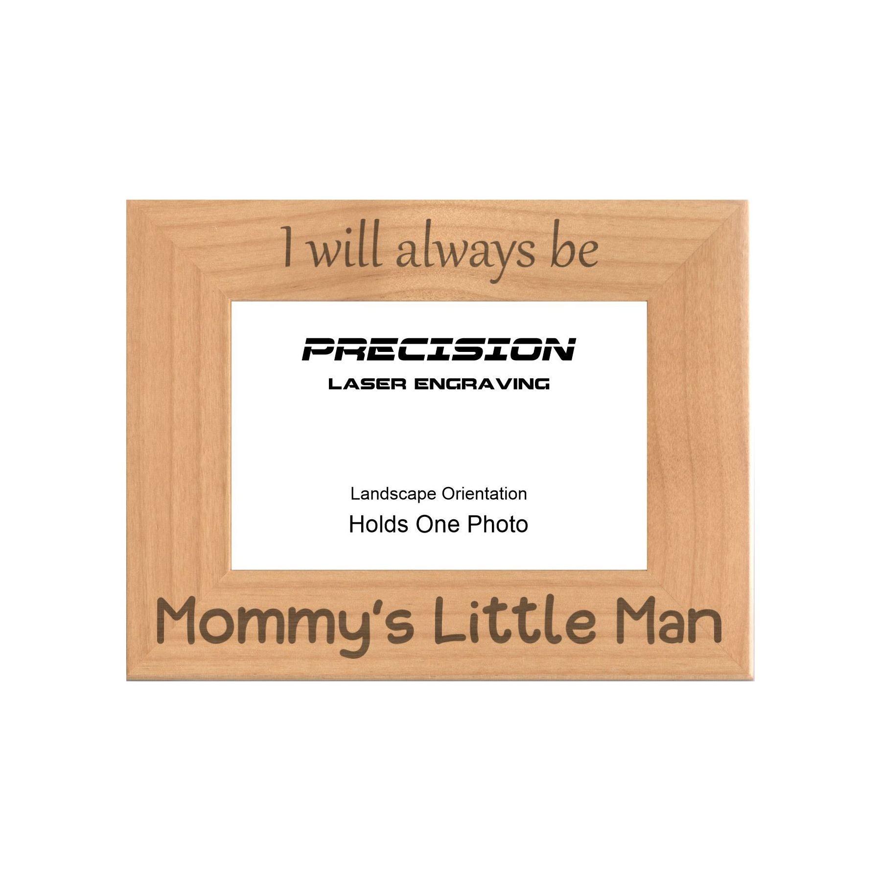 Always be Mommy's Little Man Picture Frame, Engraved Natural Wood Photo Frame, 4x6 5x7 8x10, Mom Gift
