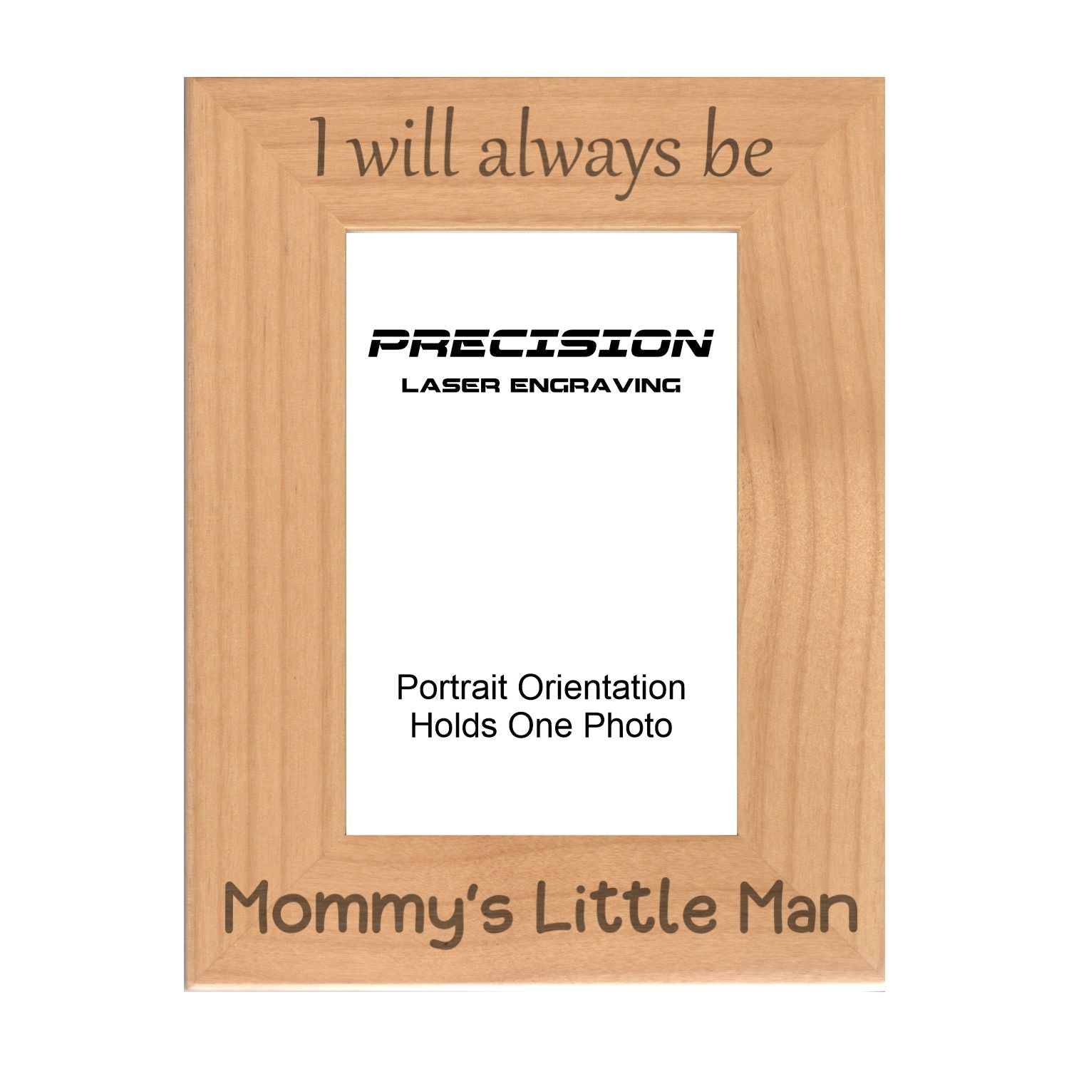 Always be Mommy's Little Man Picture Frame, Engraved Natural Wood Photo Frame, 4x6 5x7 8x10, Mom Gift