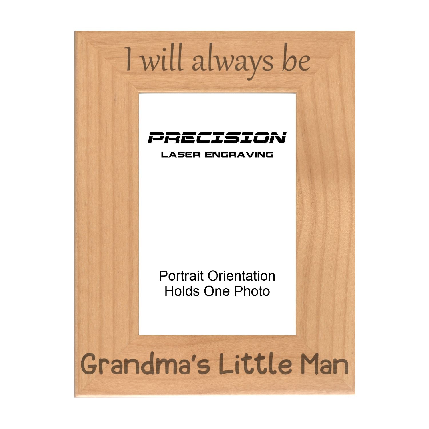 Always be Grandma's Little Man Picture Frame, Engraved Natural Wood Photo Frame, 4x6 5x7 8x10, Grandma Gift