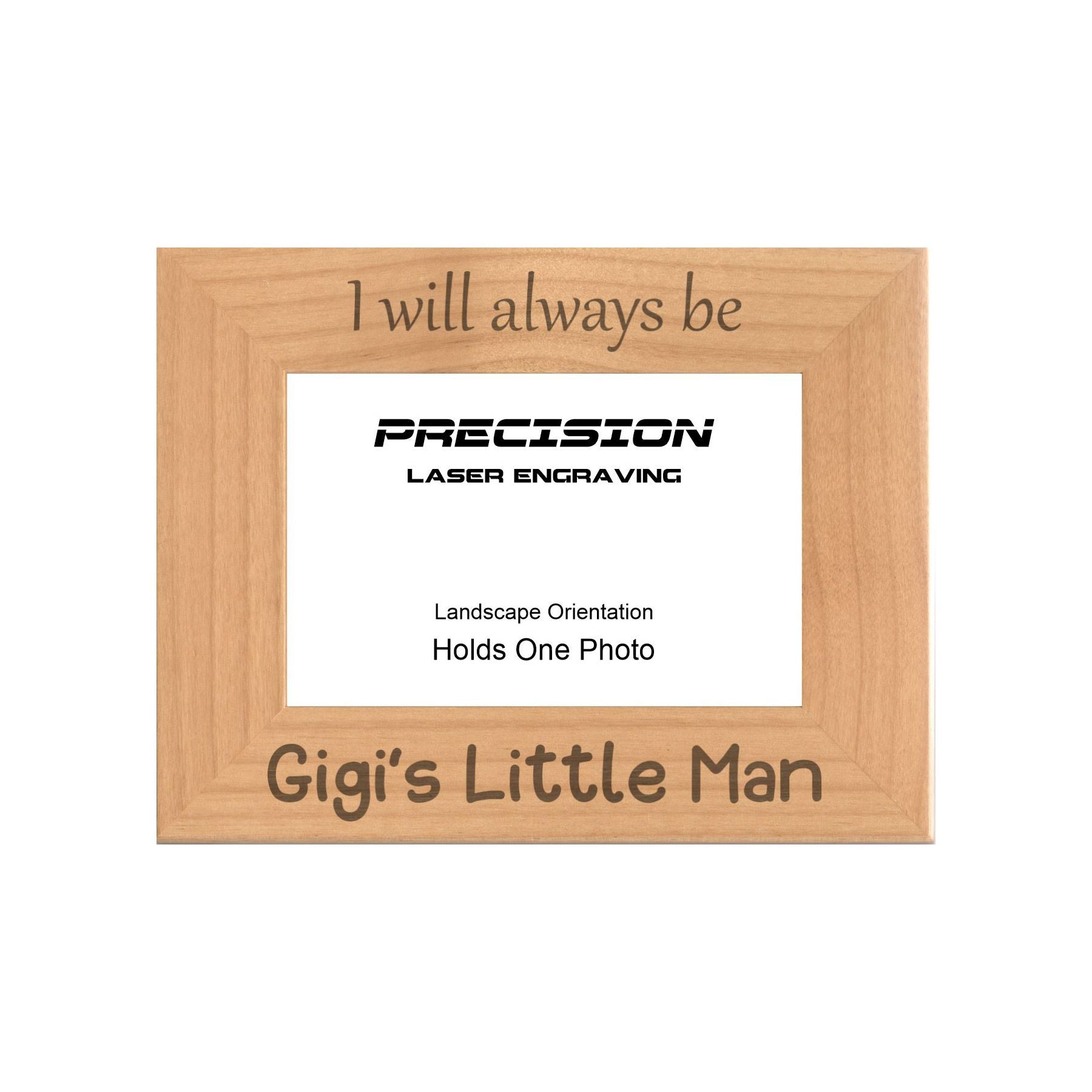 Always be Gigi's Little Man Picture Frame, Engraved Natural Wood Photo Frame, 4x6 5x7 8x10, Gigi Gift