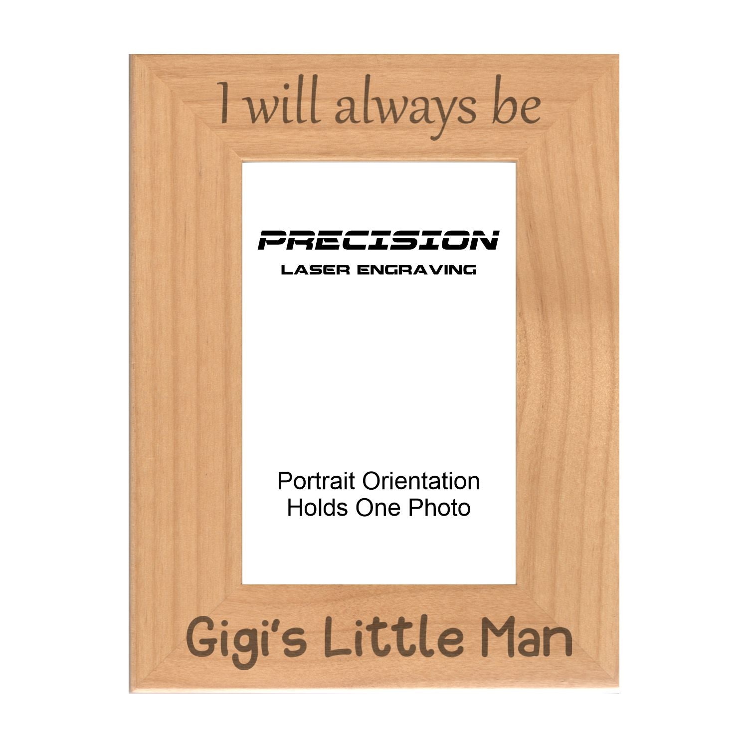 Always be Gigi's Little Man Picture Frame, Engraved Natural Wood Photo Frame, 4x6 5x7 8x10, Gigi Gift