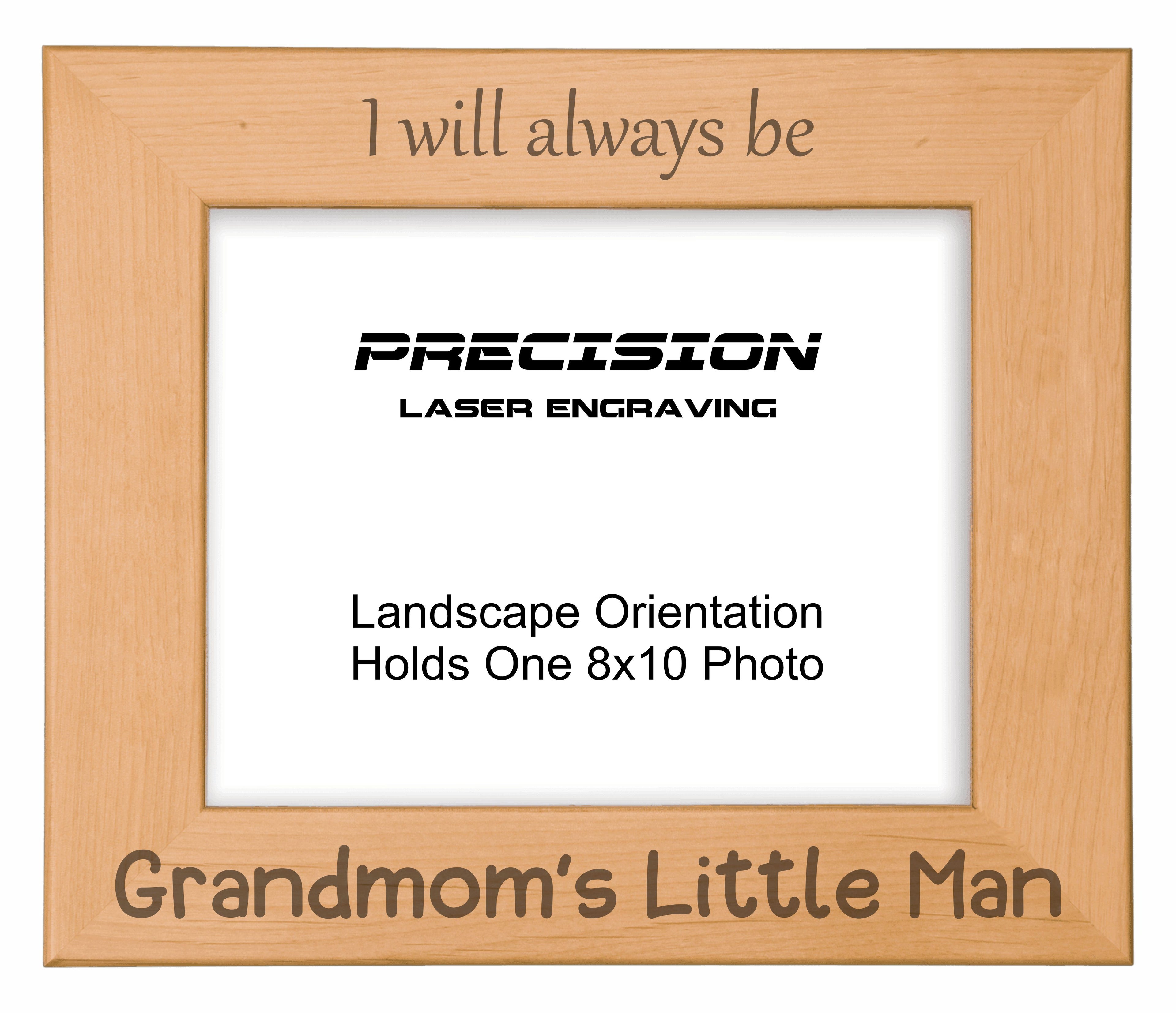 Always be Grandmom's Little Man Picture Frame, Engraved Natural Wood Photo Frame, 4x6 5x7 8x10, Grandmom Gift