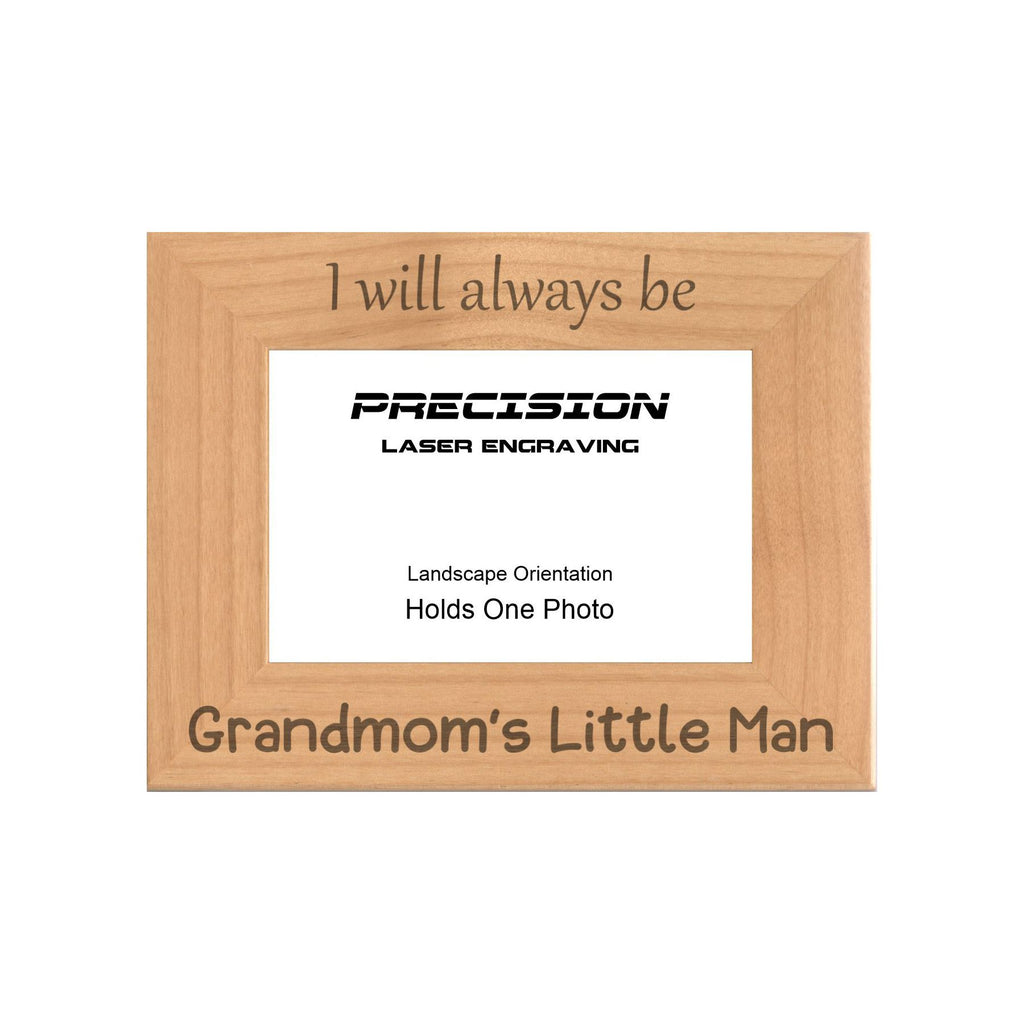 Always be Grandmom's Little Man Picture Frame, Engraved Natural Wood Photo Frame, 4x6 5x7 8x10, Grandmom Gift