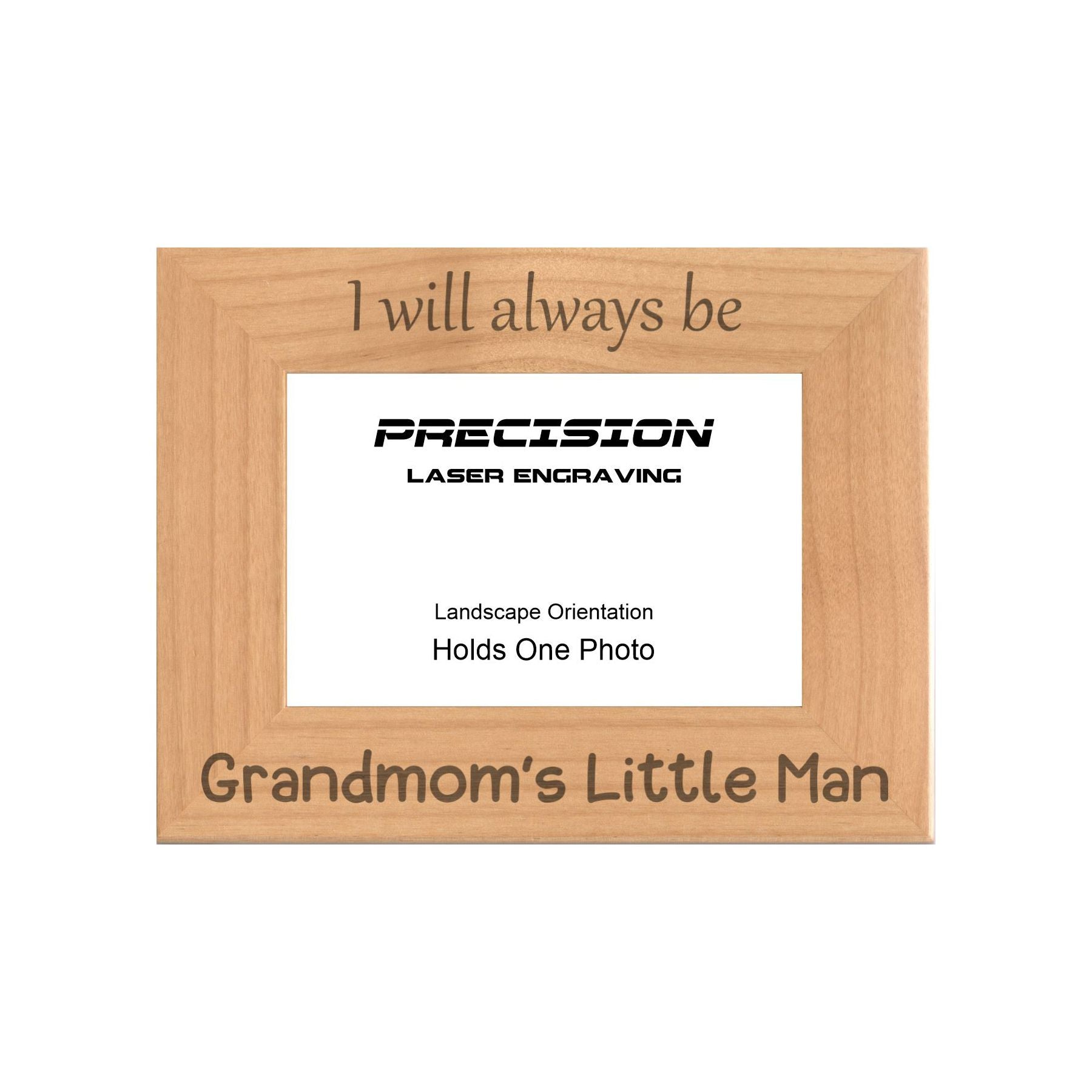 Always be Grandmom's Little Man Picture Frame, Engraved Natural Wood Photo Frame, 4x6 5x7 8x10, Grandmom Gift