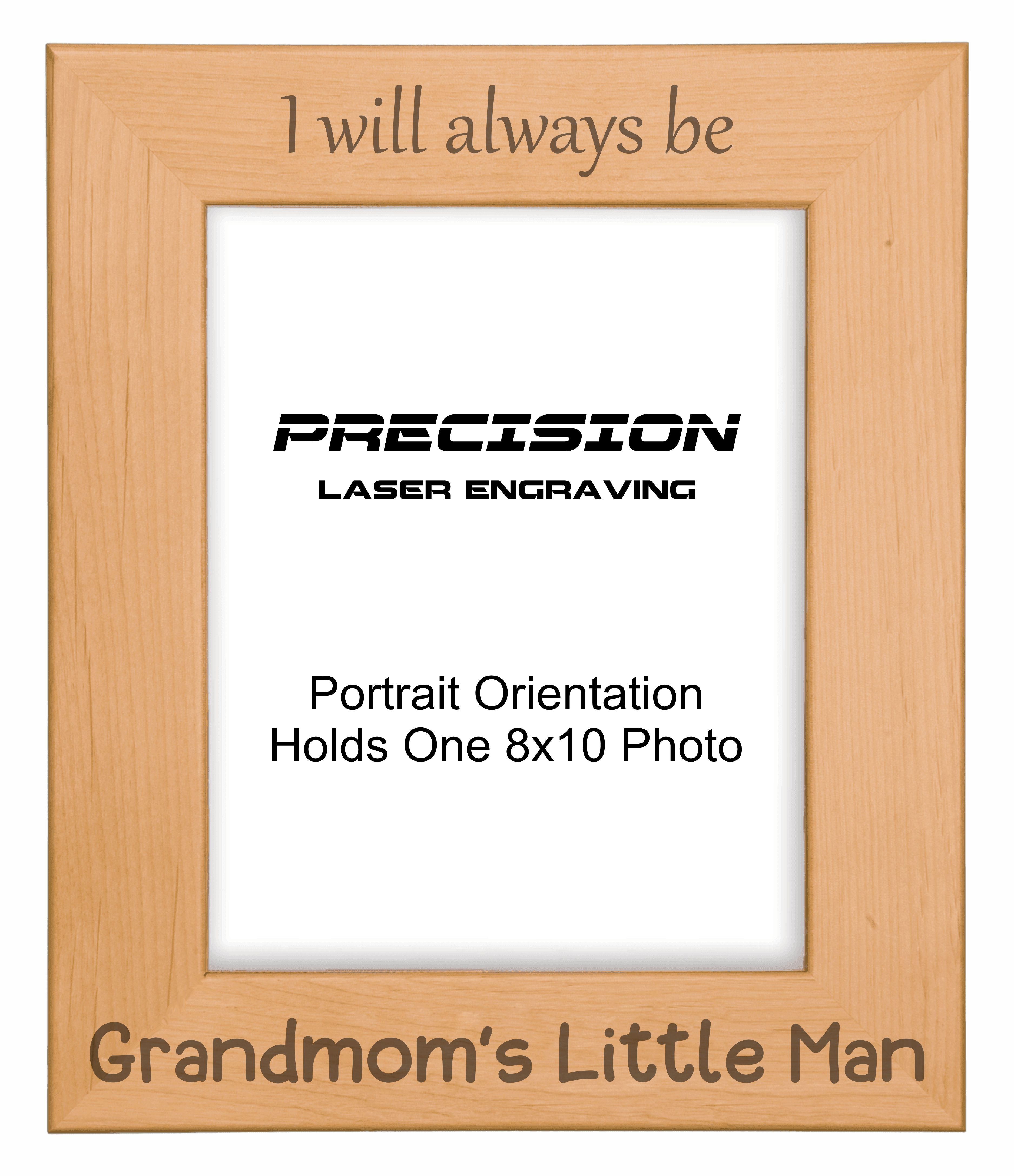 Always be Grandmom's Little Man Picture Frame, Engraved Natural Wood Photo Frame, 4x6 5x7 8x10, Grandmom Gift