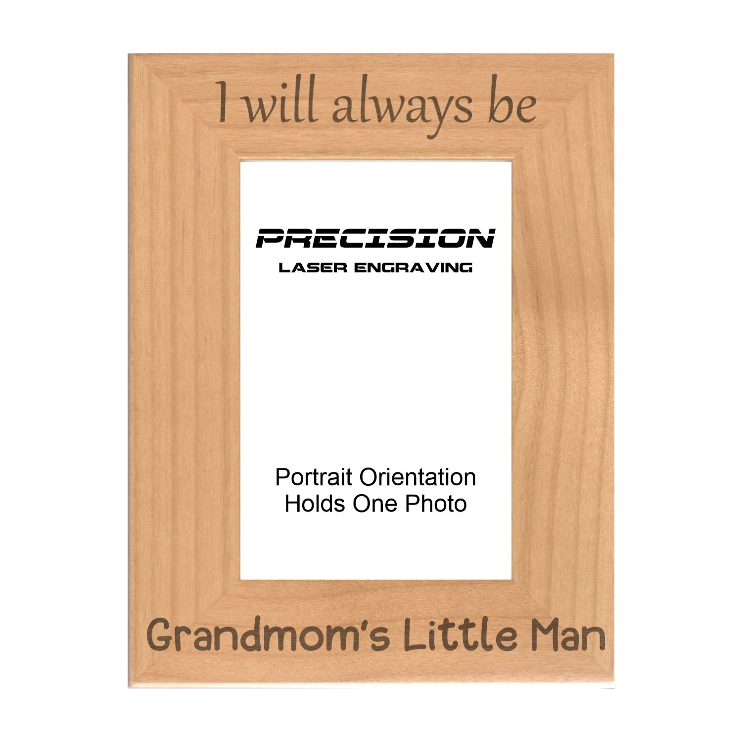 Always be Grandmom's Little Man Picture Frame, Engraved Natural Wood Photo Frame, 4x6 5x7 8x10, Grandmom Gift