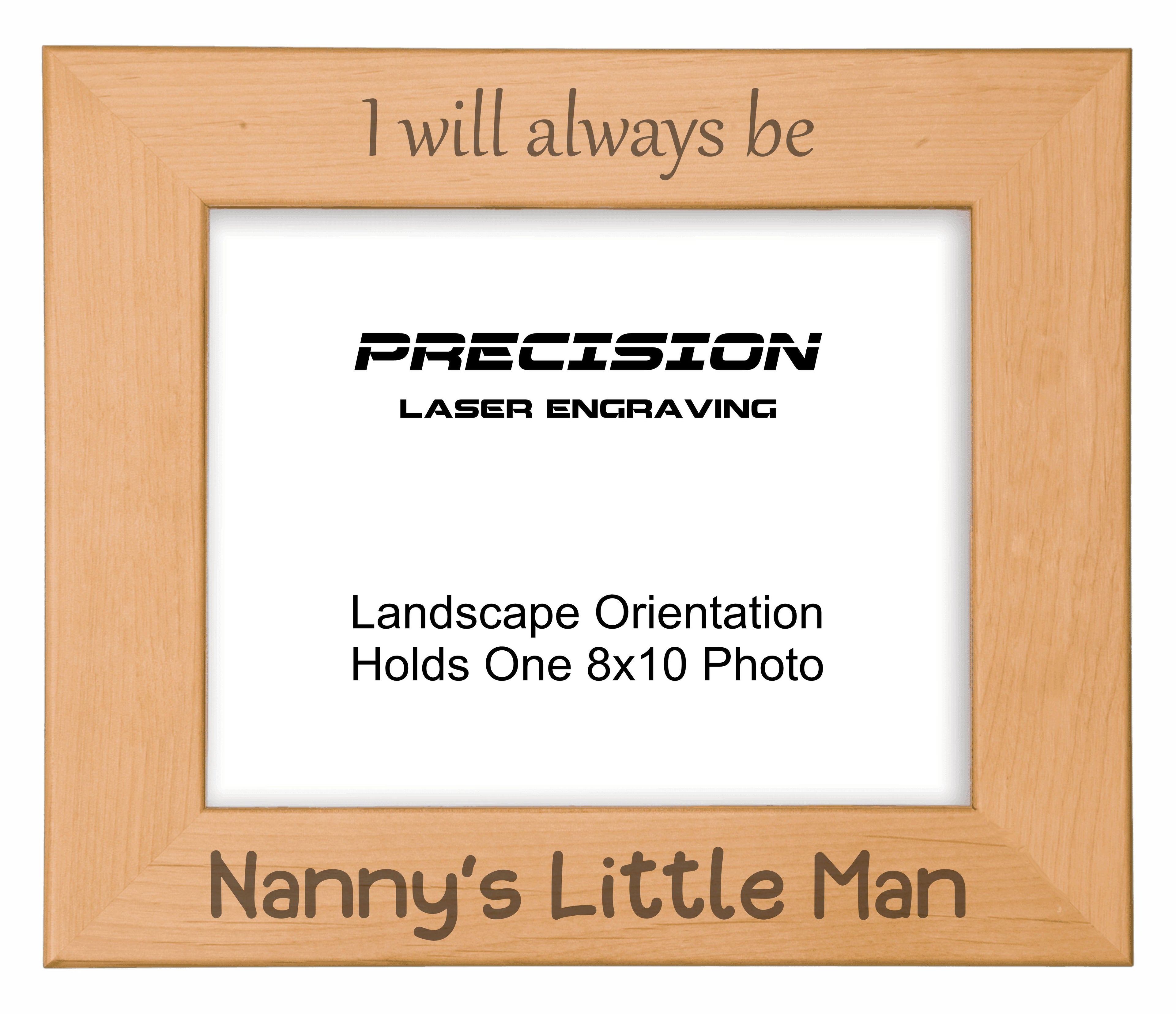 Always be Nanny's Little Man Picture Frame, Engraved Natural Wood Photo Frame, 4x6 5x7 8x10, Nanny Gift