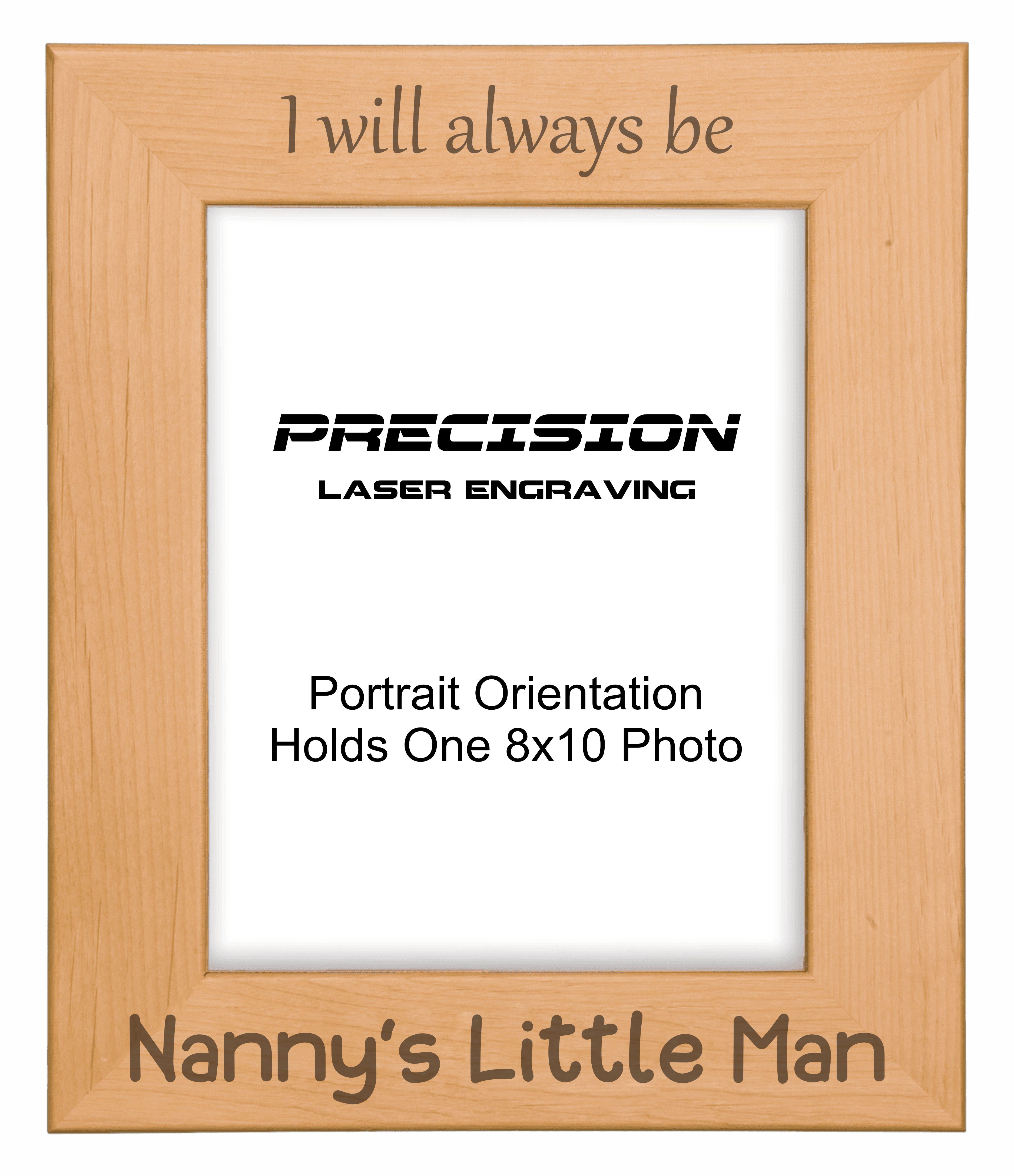 Always be Nanny's Little Man Picture Frame, Engraved Natural Wood Photo Frame, 4x6 5x7 8x10, Nanny Gift