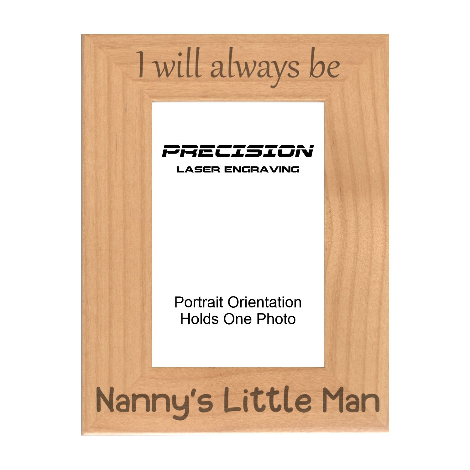 Always be Nanny's Little Man Picture Frame, Engraved Natural Wood Photo Frame, 4x6 5x7 8x10, Nanny Gift