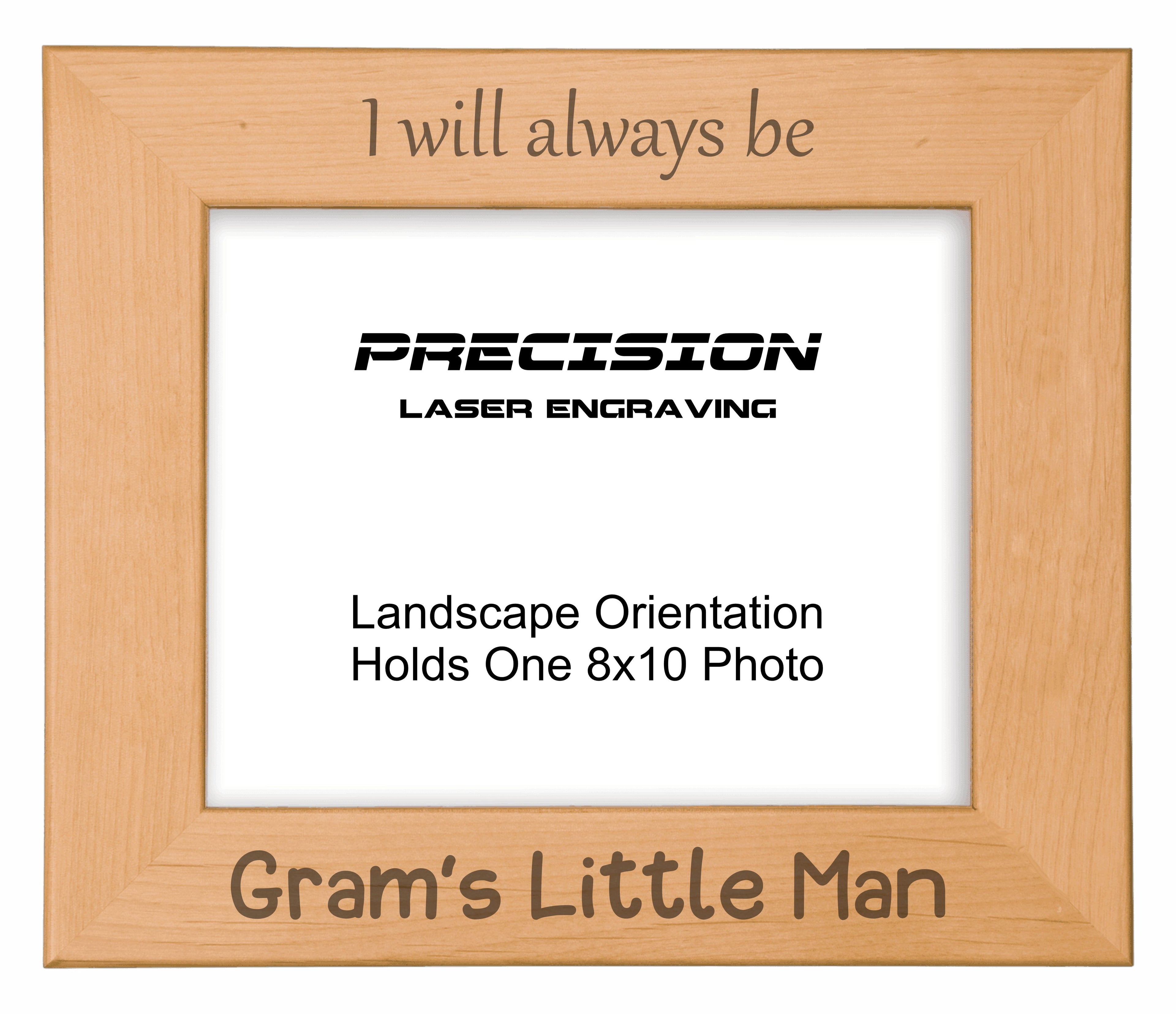 Always be Gram's Little Man Picture Frame, Engraved Natural Wood Photo Frame, 4x6 5x7 8x10, Gram Gift