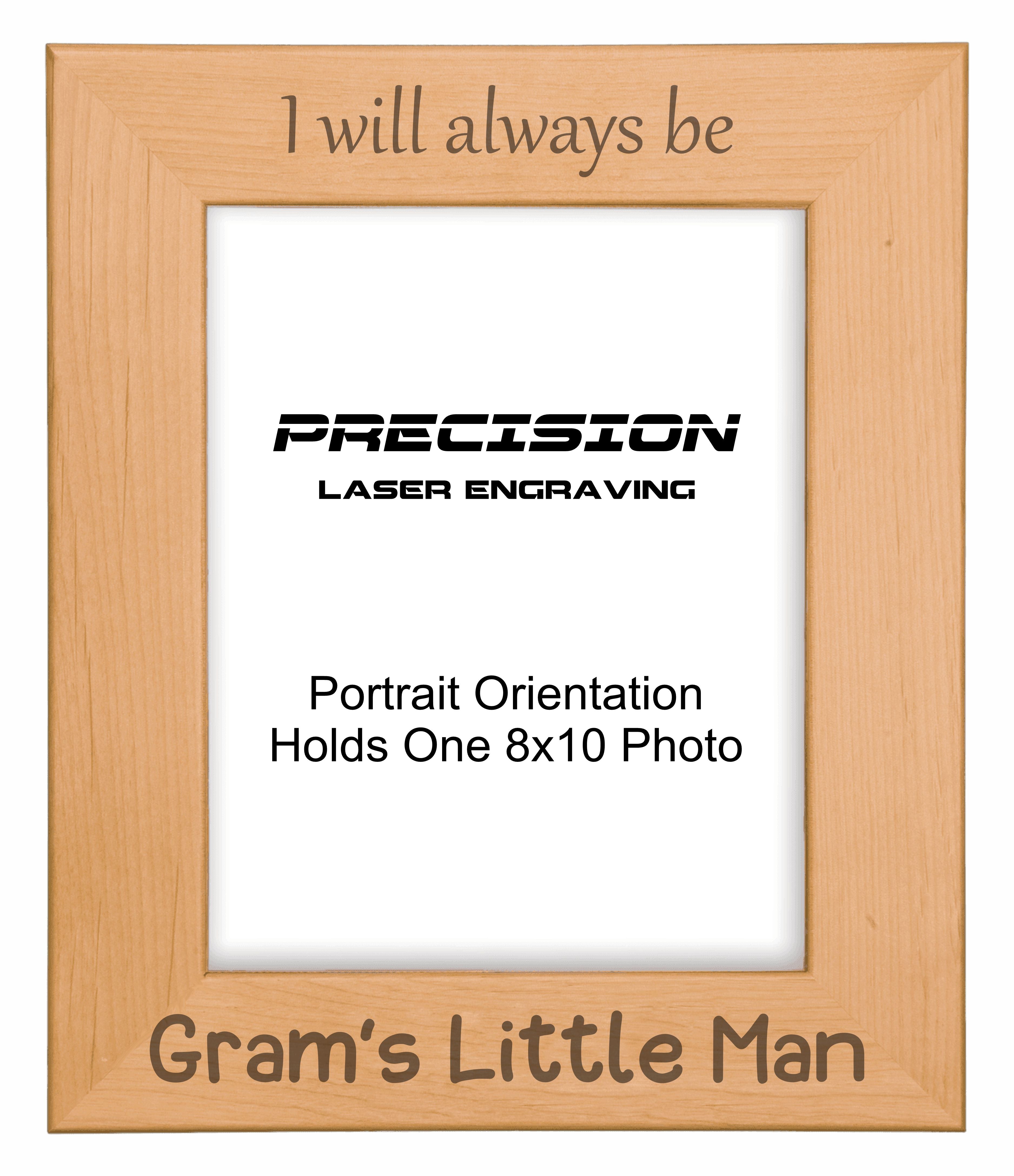 Always be Gram's Little Man Picture Frame, Engraved Natural Wood Photo Frame, 4x6 5x7 8x10, Gram Gift