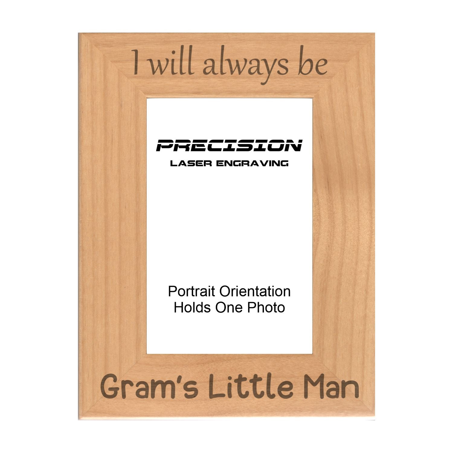 Always be Gram's Little Man Picture Frame, Engraved Natural Wood Photo Frame, 4x6 5x7 8x10, Gram Gift
