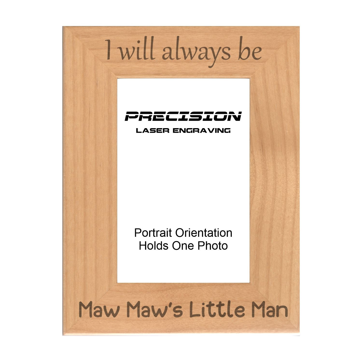 Always be Maw Maw's Little Man Picture Frame, Engraved Natural Wood Photo Frame, 4x6 5x7 8x10, MawMaw Gift