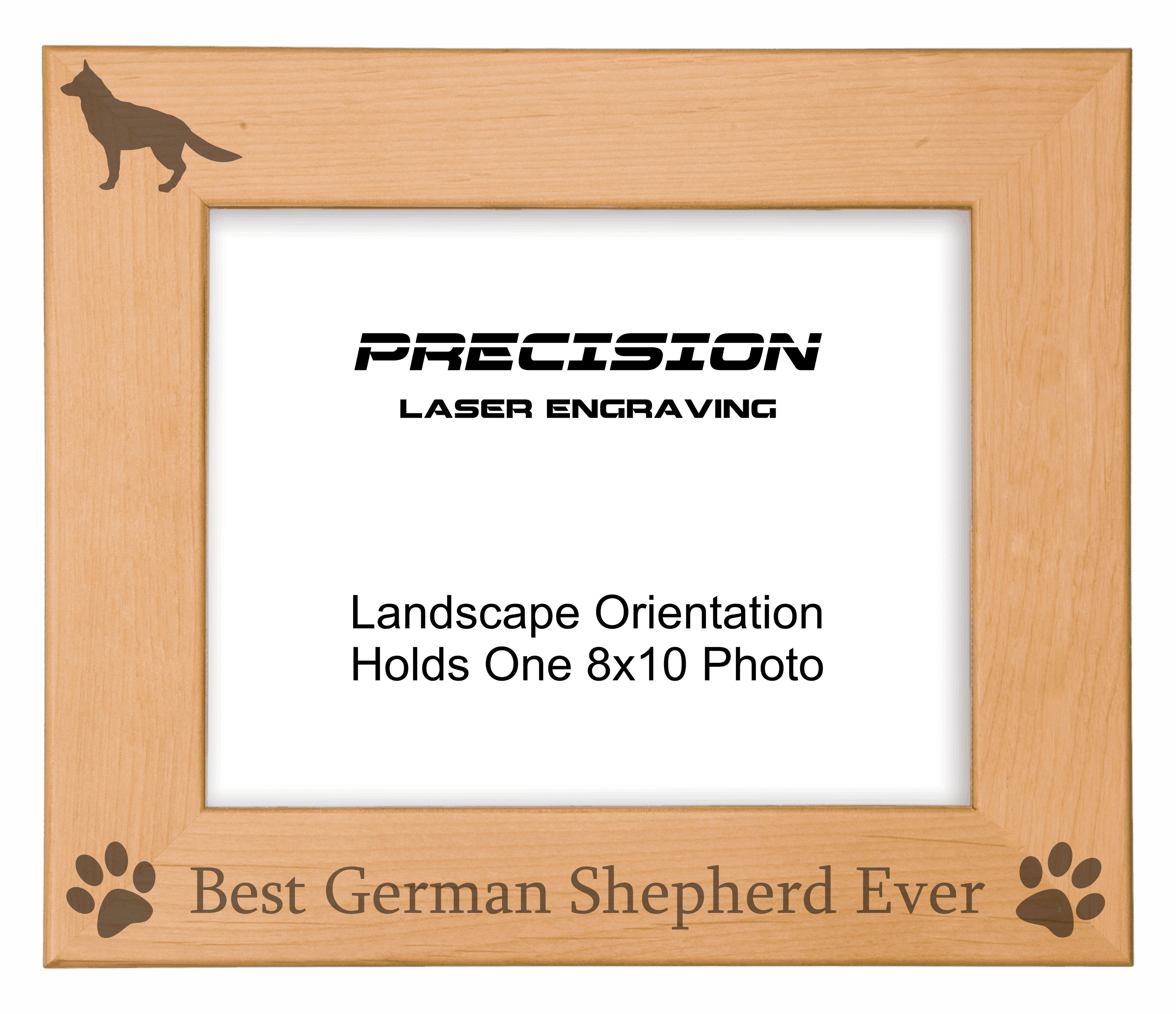 Best German Shepherd Ever Picture Frame, Engraved Natural Wood Photo Frame, 4x6 5x7 8x10, Pet Frames