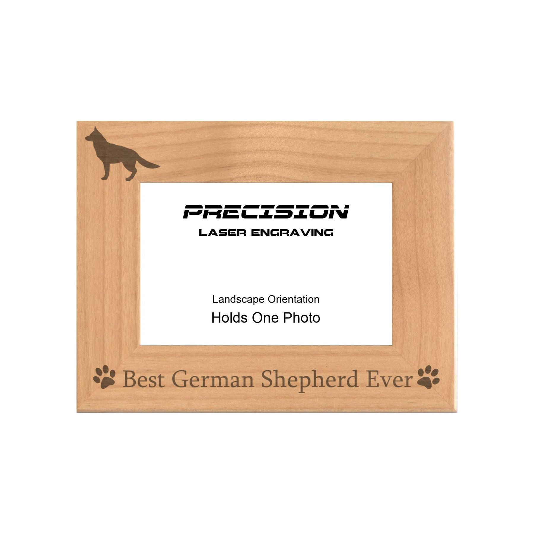 Best German Shepherd Ever Picture Frame, Engraved Natural Wood Photo Frame, 4x6 5x7 8x10, Pet Frames