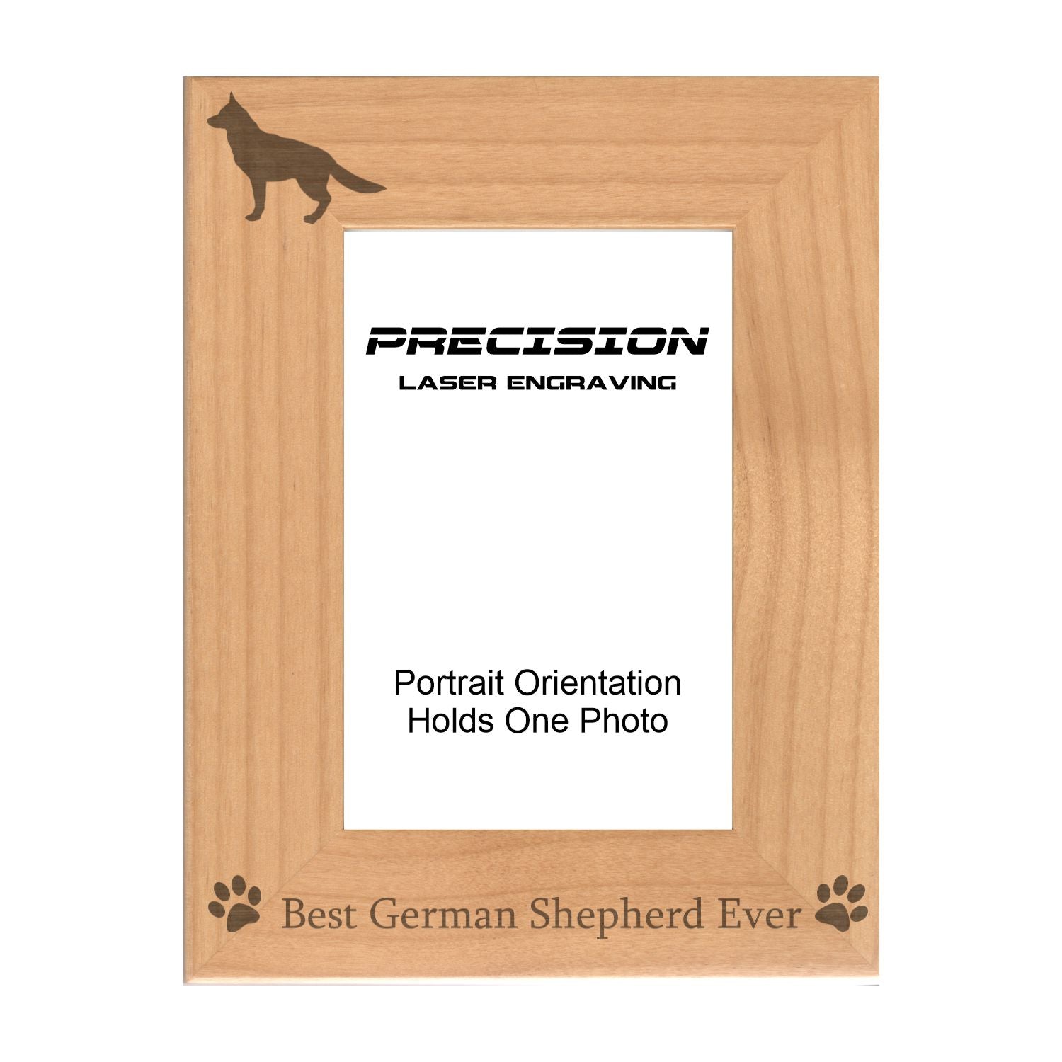 Best German Shepherd Ever Picture Frame, Engraved Natural Wood Photo Frame, 4x6 5x7 8x10, Pet Frames