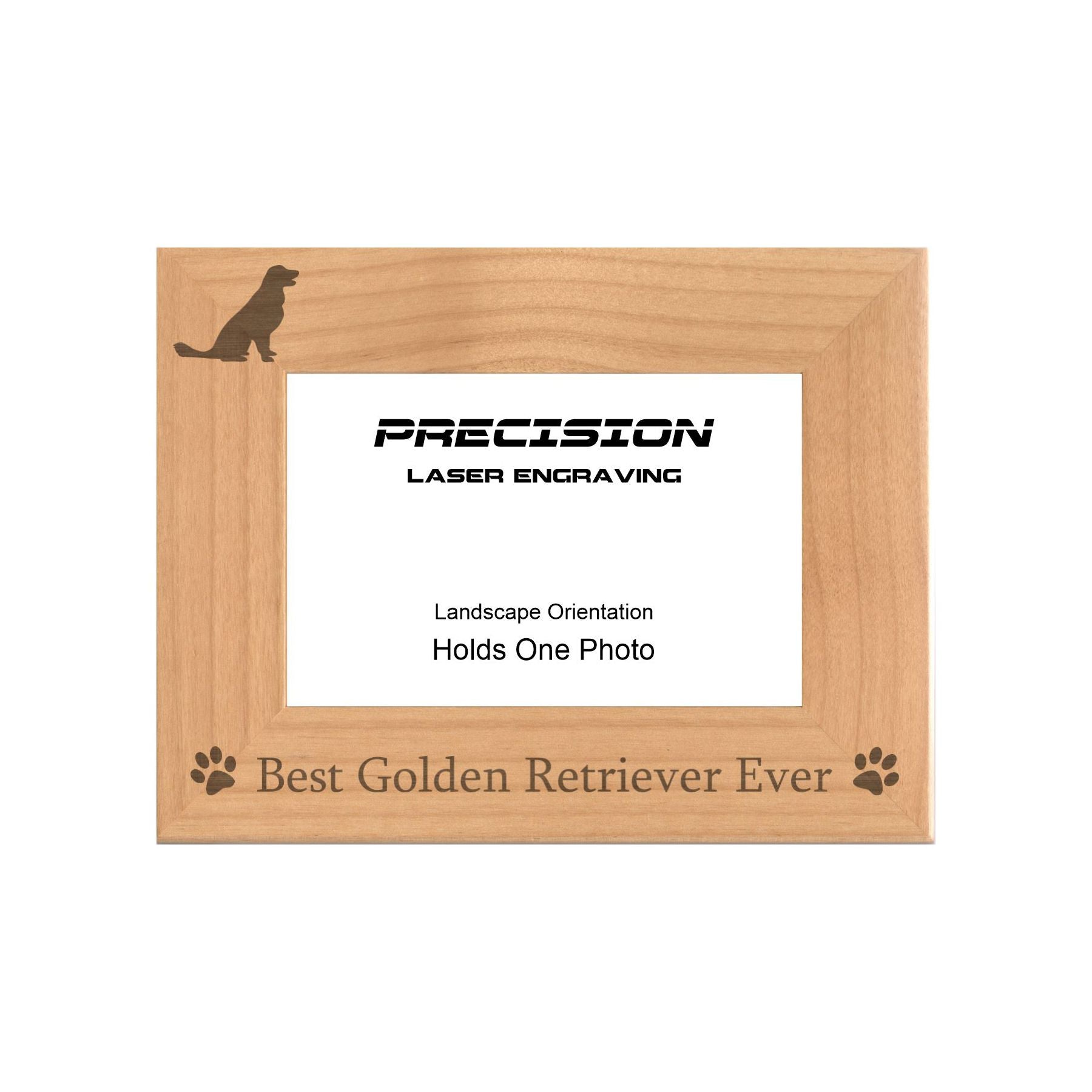 Best Golden Retriever Ever Picture Frame, Engraved Natural Wood Photo Frame, 4x6 5x7 8x10, Pet Frames
