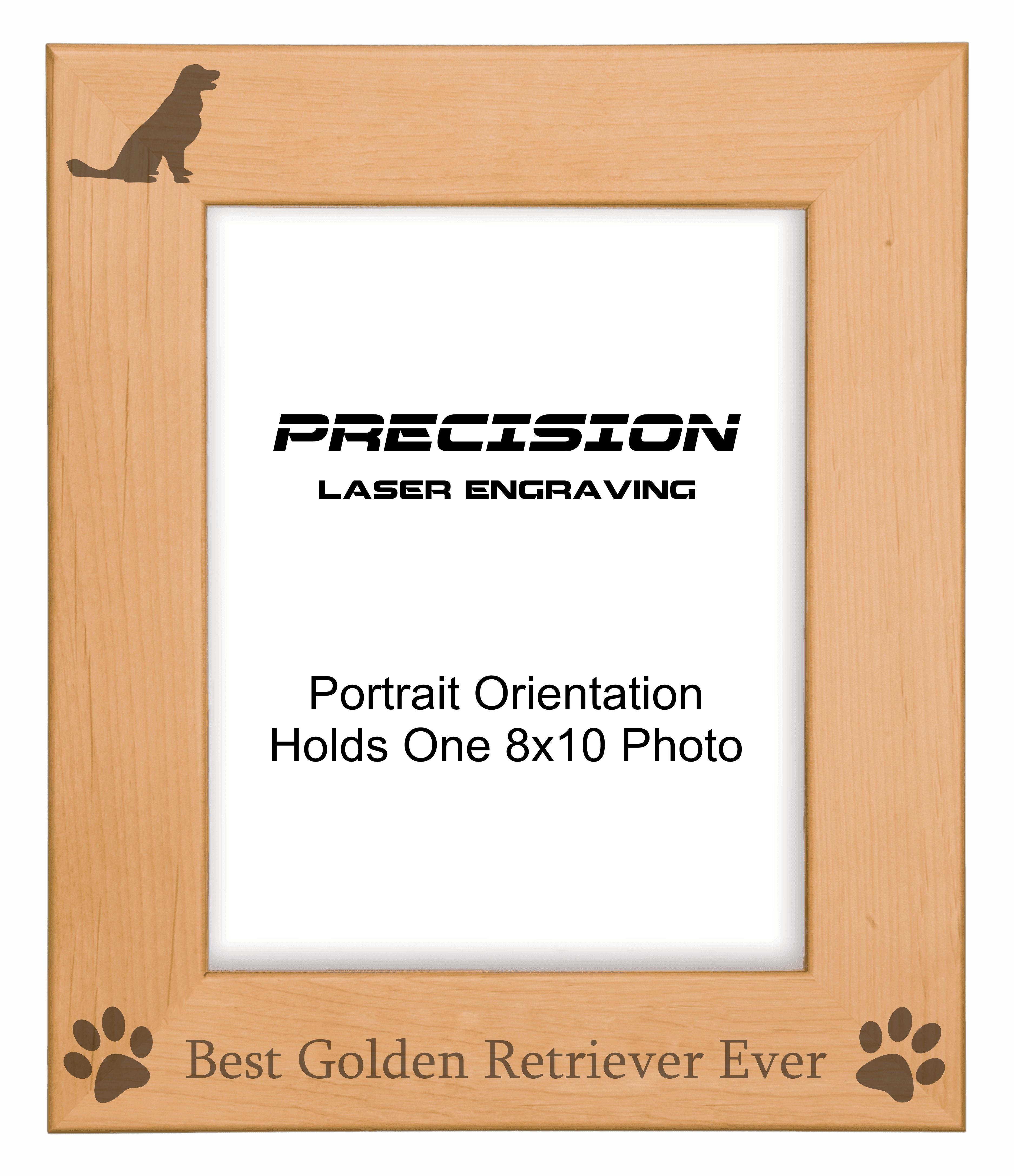 Best Golden Retriever Ever Picture Frame, Engraved Natural Wood Photo Frame, 4x6 5x7 8x10, Pet Frames