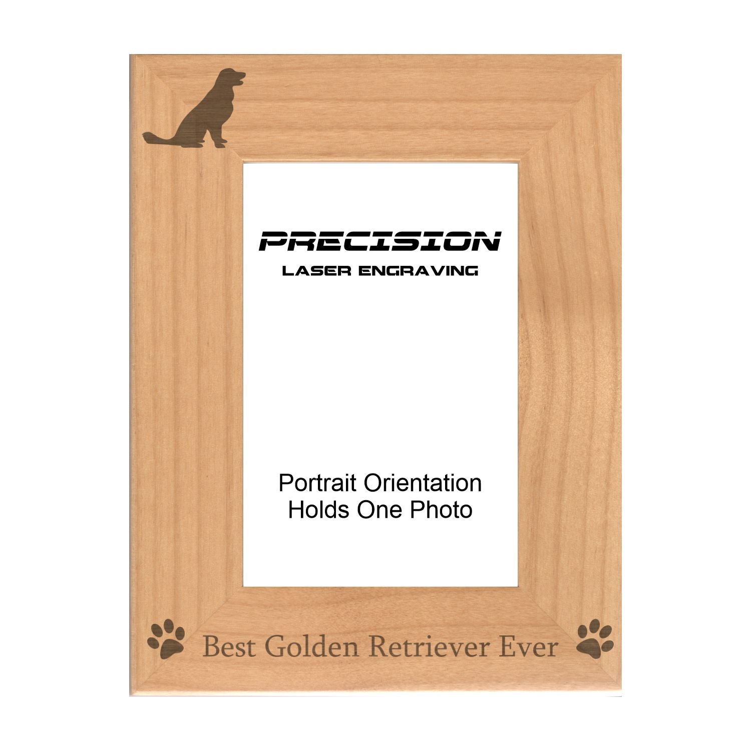 Best Golden Retriever Ever Picture Frame, Engraved Natural Wood Photo Frame, 4x6 5x7 8x10, Pet Frames