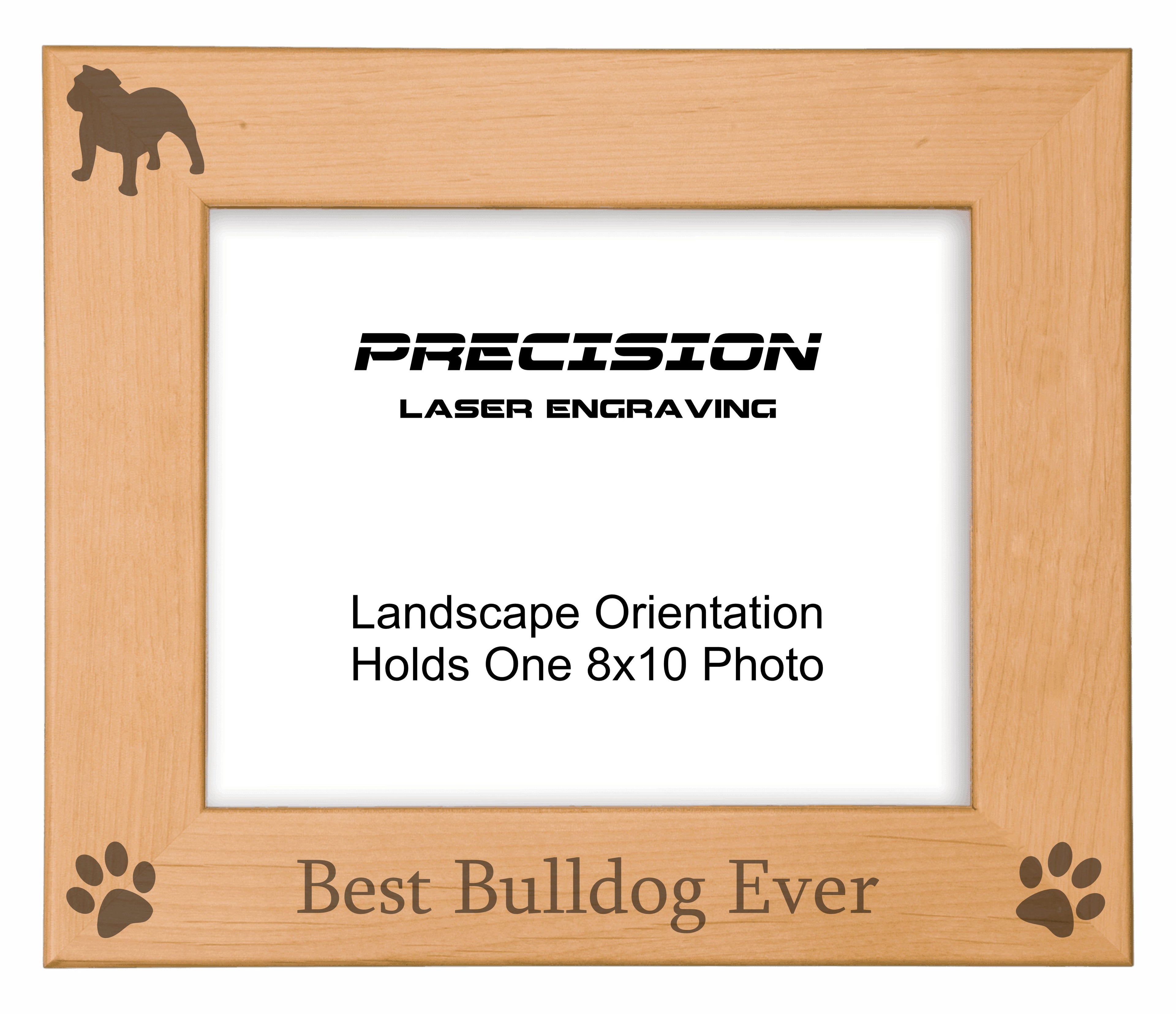 Best Bulldog Ever Picture Frame, Engraved Natural Wood Photo Frame, 4x6 5x7 8x10, Pet Frames