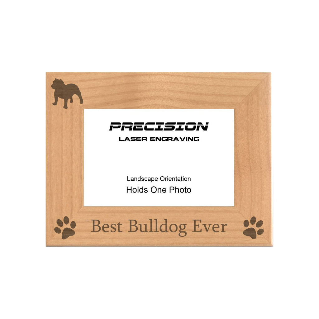 Best Bulldog Ever Picture Frame, Engraved Natural Wood Photo Frame, 4x6 5x7 8x10, Pet Frames