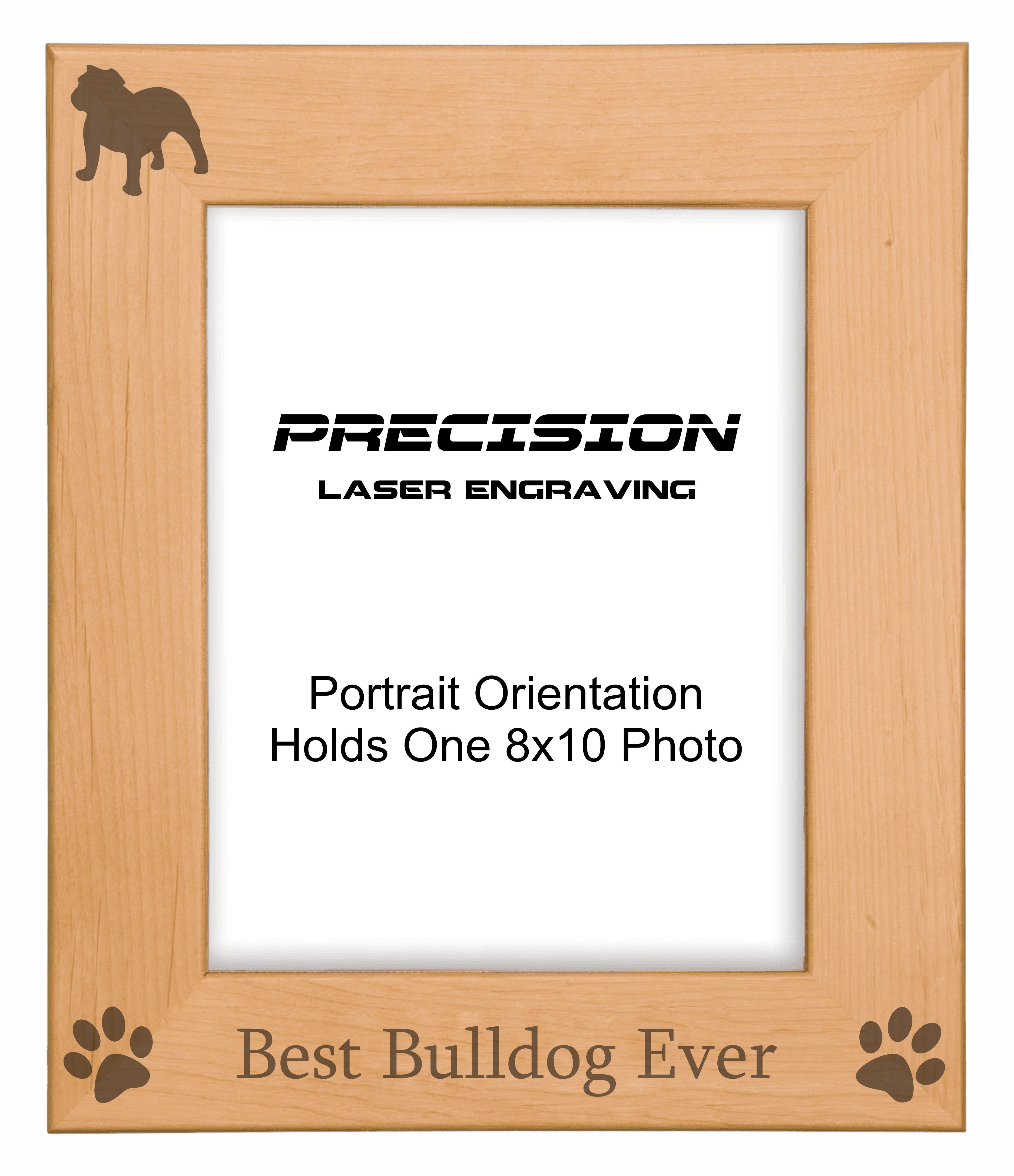 Best Bulldog Ever Picture Frame, Engraved Natural Wood Photo Frame, 4x6 5x7 8x10, Pet Frames